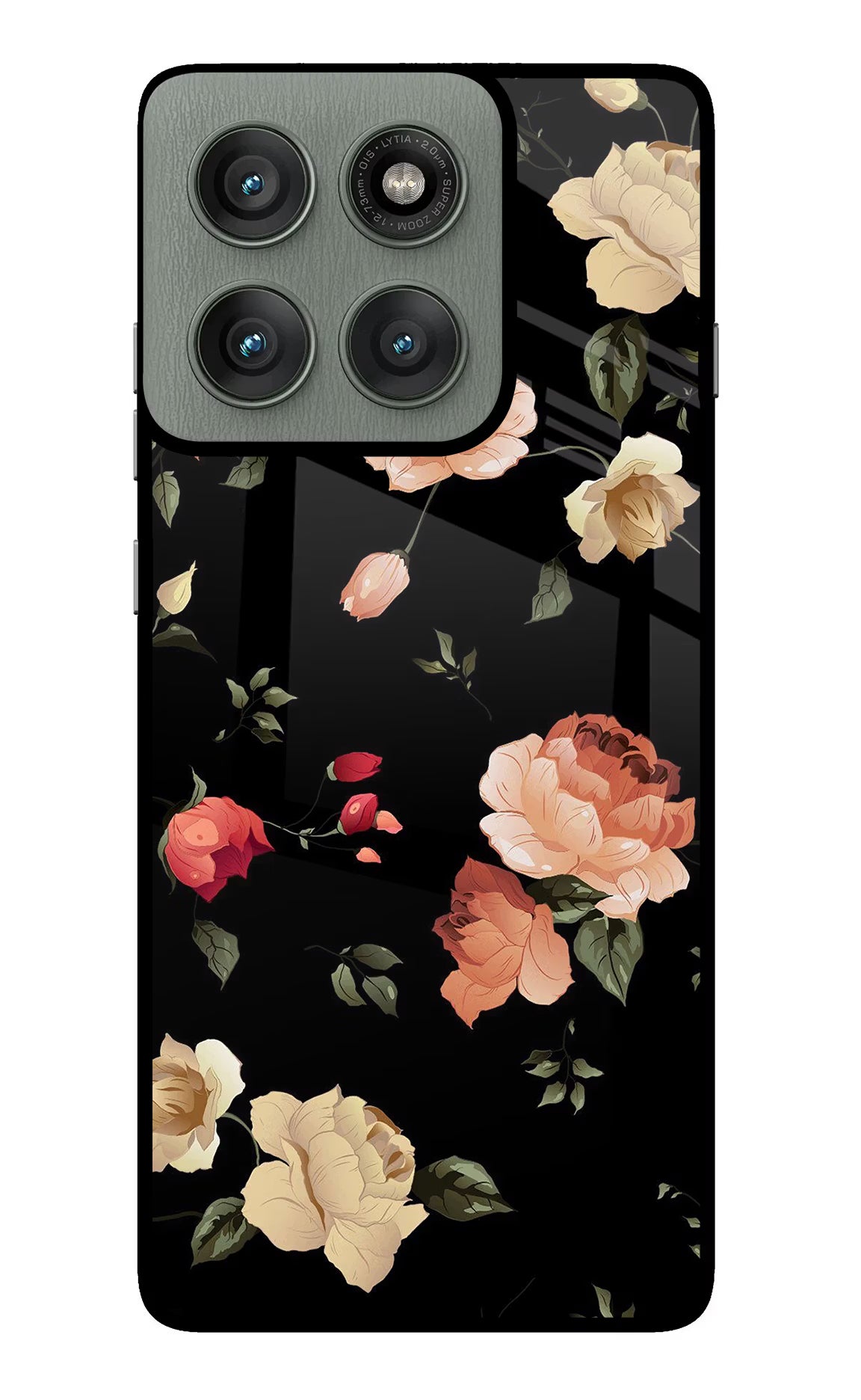 Flowers Moto Edge 60 Pro Back Cover - Flowers Moto Edge 60 Pro Glass Case Back Cover by Casekaro Flowers Moto Edge 60 Pro Glass Case Back Cover by Casekaro