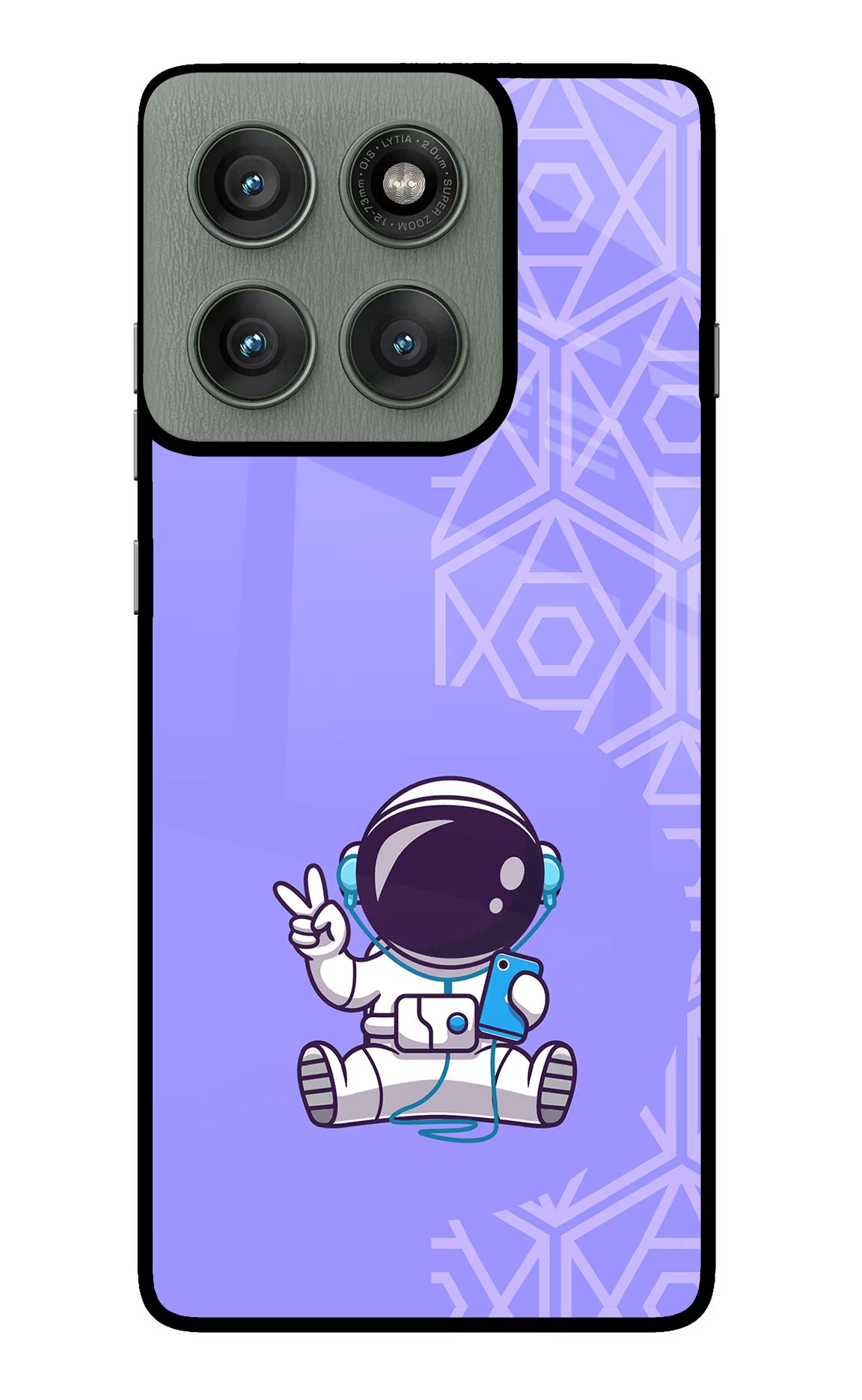 Cute Astronaut Chilling Moto Edge 60 Pro Back Cover - Cute Astronaut Chilling Moto Edge 60 Pro Glass Case Back Cover by Casekaro Cute Astronaut Chilling Moto Edge 60 Pro Glass Case Back Cover by Casekaro