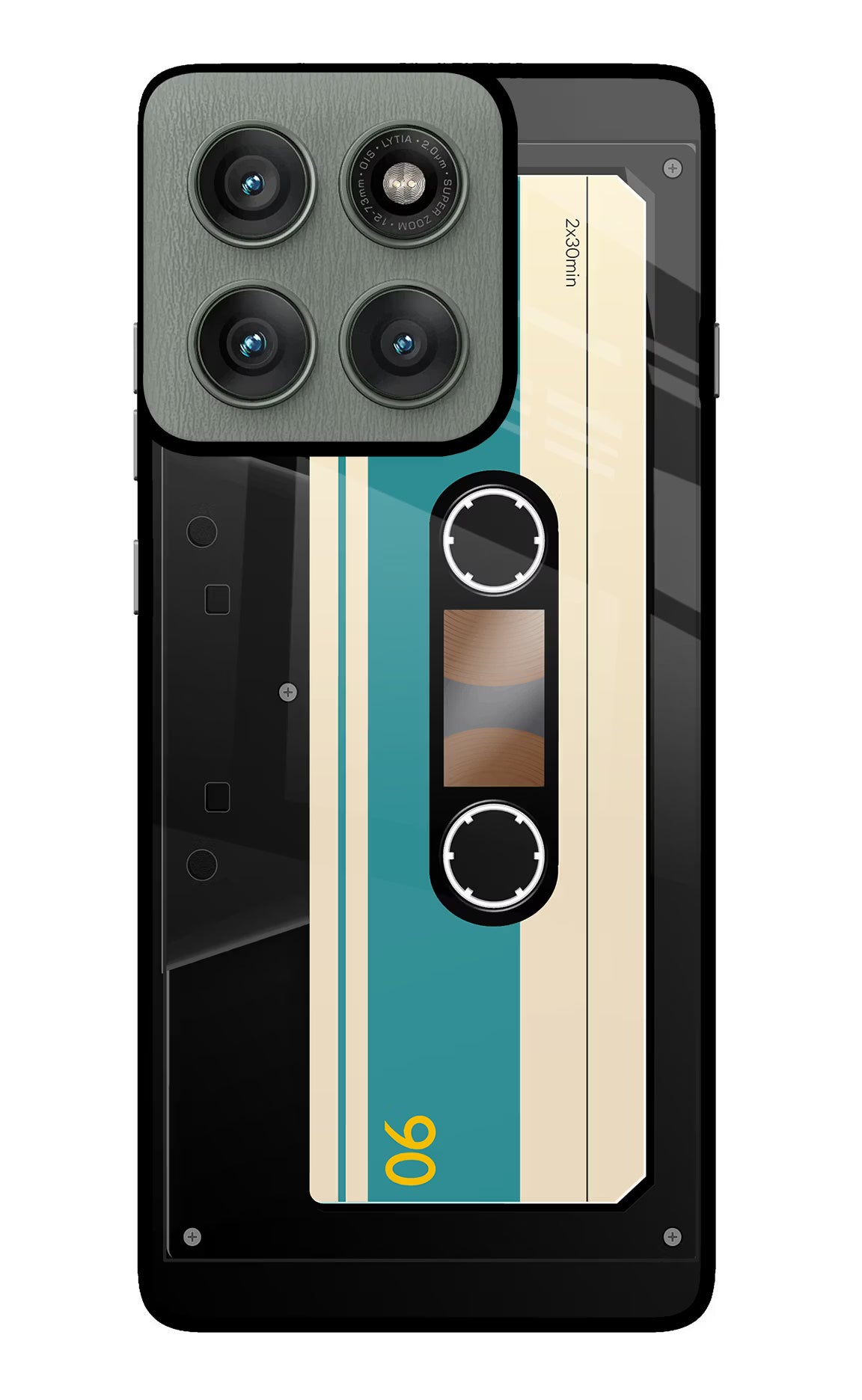 Cassette Moto Edge 60 Pro Back Cover - Cassette Moto Edge 60 Pro Glass Case Back Cover by Casekaro Cassette Moto Edge 60 Pro Glass Case Back Cover by Casekaro