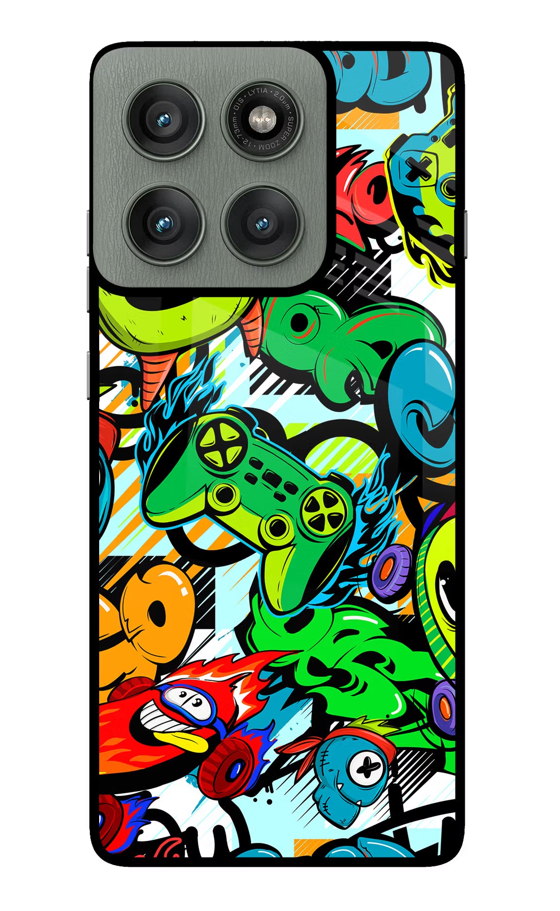 Game Doodle Moto Edge 60 Pro Glass Case - Game Doodle Moto Edge 60 Pro Glass Case Game Doodle Moto Edge 60 Pro Glass Case