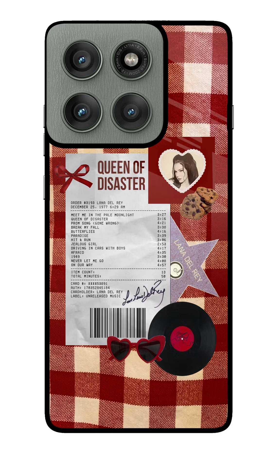 Queen of Disaster Moto Edge 60 Pro Back Cover - Queen of Disaster Moto Edge 60 Pro Glass Case Back Cover by Casekaro Queen of Disaster Moto Edge 60 Pro Glass Case Back Cover by Casekaro