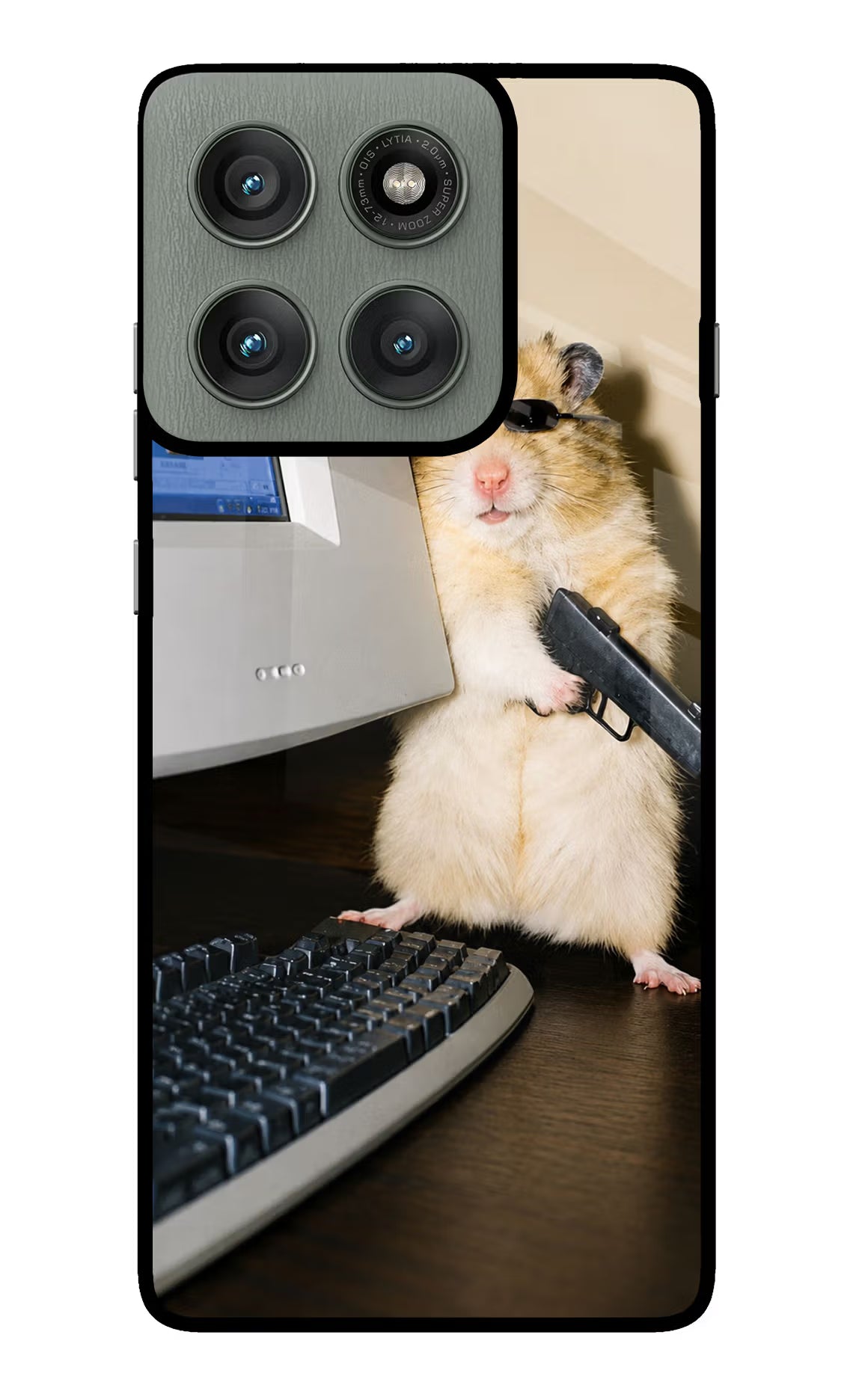 Hacker Hamster Moto Edge 60 Pro Glass Case - Hacker Hamster Moto Edge 60 Pro Glass Case Hacker Hamster Moto Edge 60 Pro Glass Case