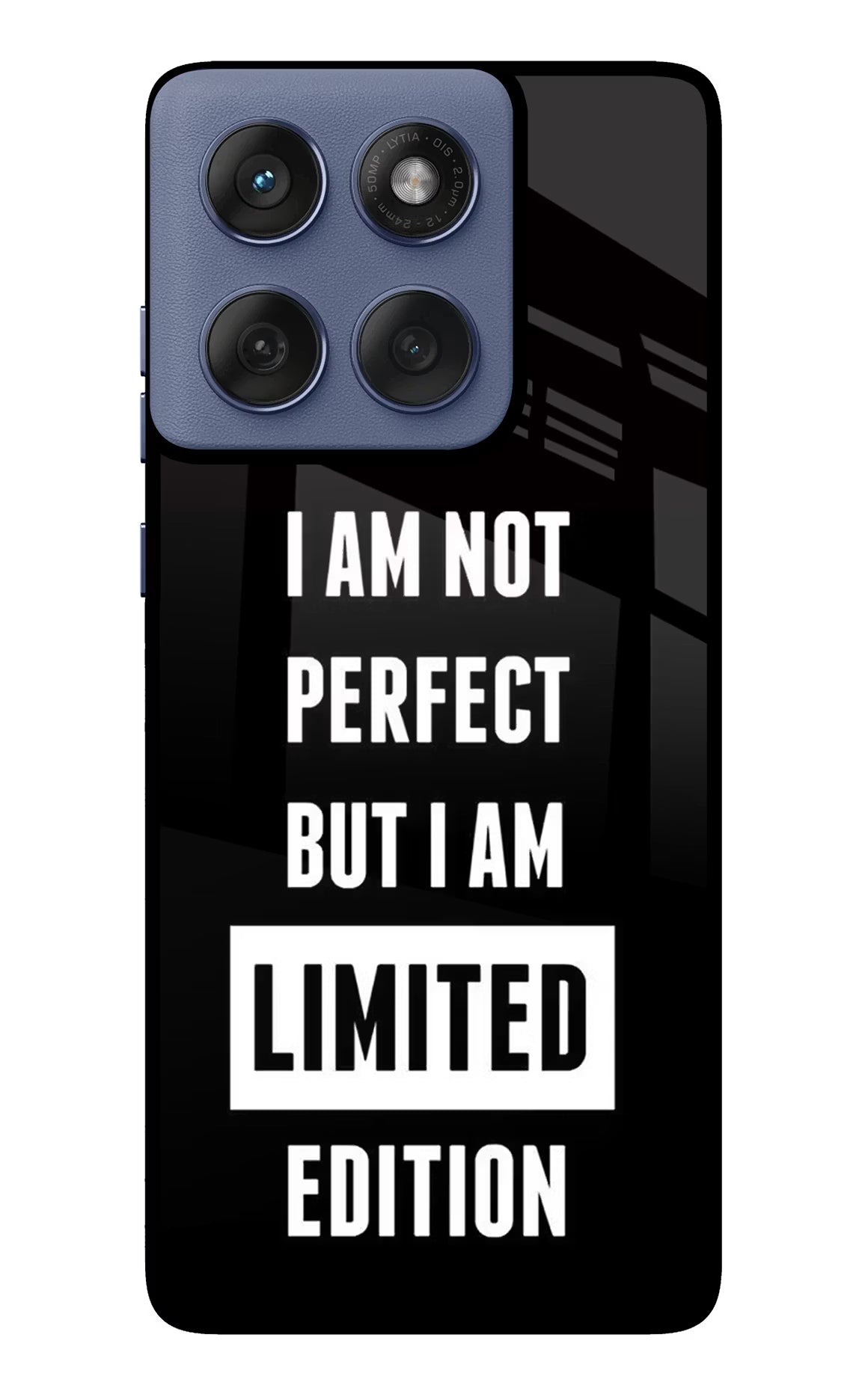 I Am Not Perfect But I Am Limited Edition Moto Edge 60 Fusion Glass Case Back Cover by Casekaro