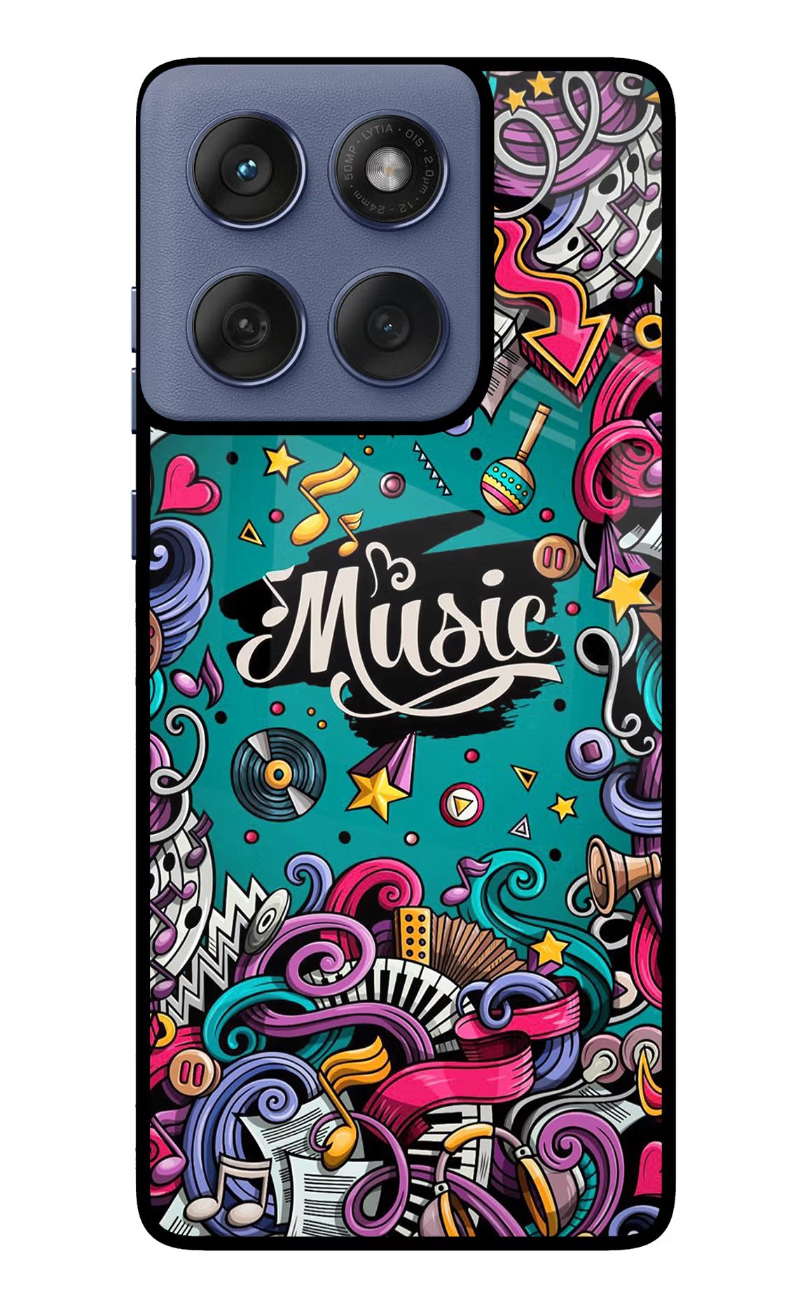 Music Graffiti Moto Edge 60 Fusion Glass Case - Music Graffiti Moto Edge 60 Fusion Glass Case Music Graffiti Moto Edge 60 Fusion Glass Case