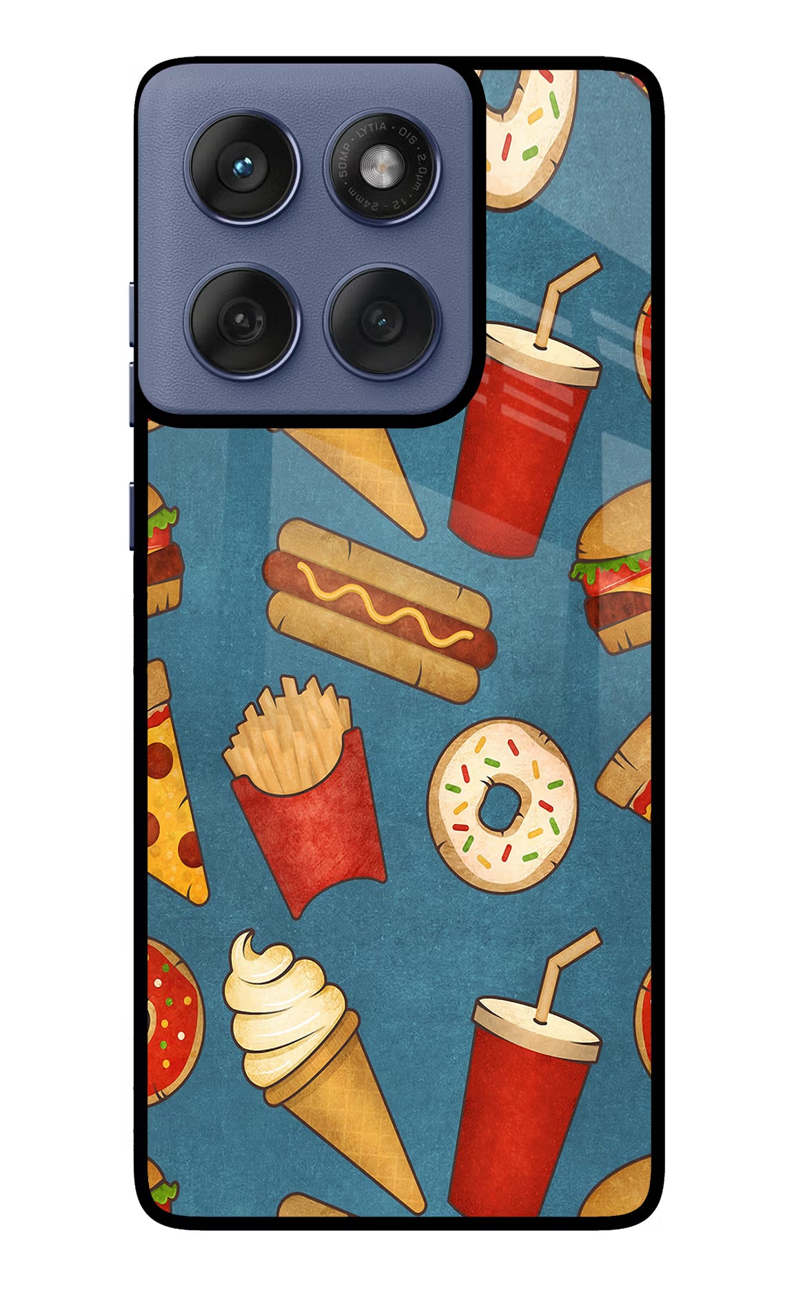 Foodie Moto Edge 60 Fusion Glass Case Back Cover by Casekaro