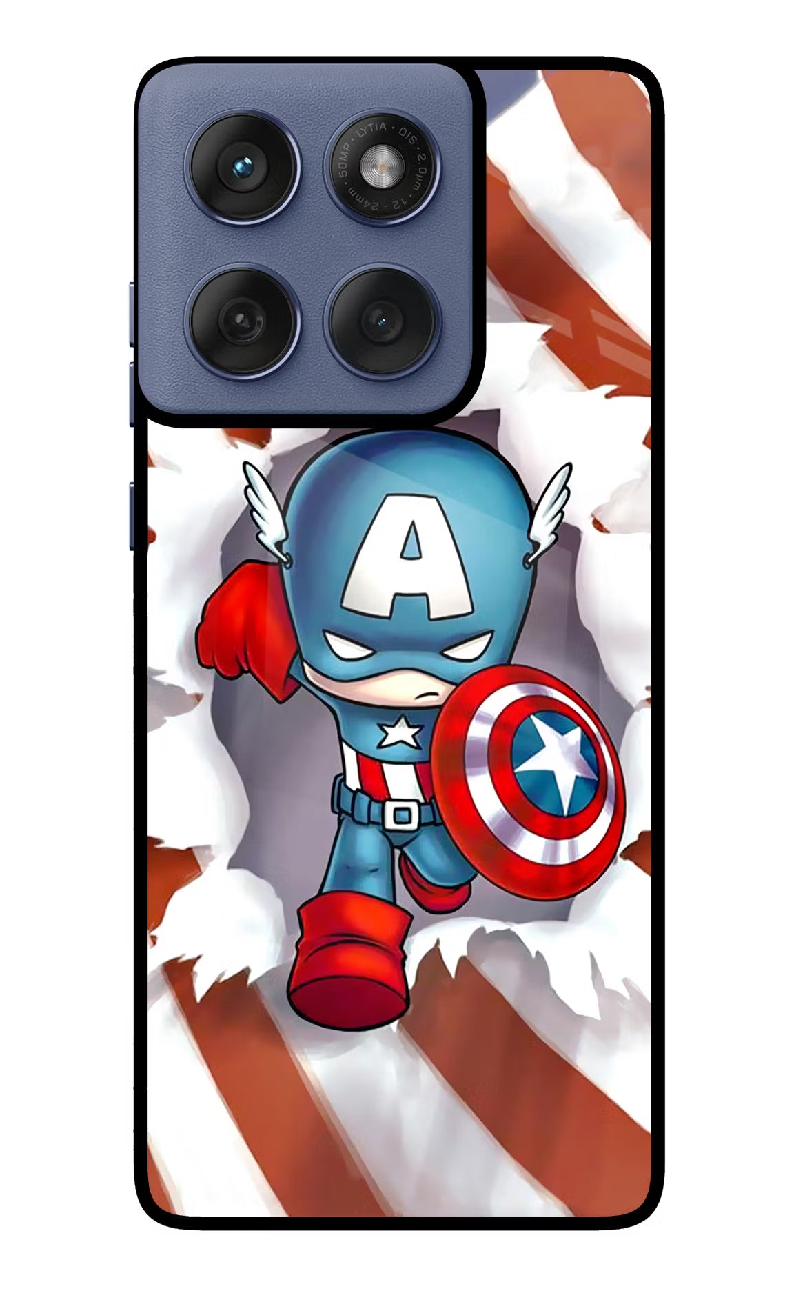 Captain America Moto Edge 60 Fusion Back Cover - Captain America Moto Edge 60 Fusion Glass Case Back Cover by Casekaro Captain America Moto Edge 60 Fusion Glass Case Back Cover by Casekaro