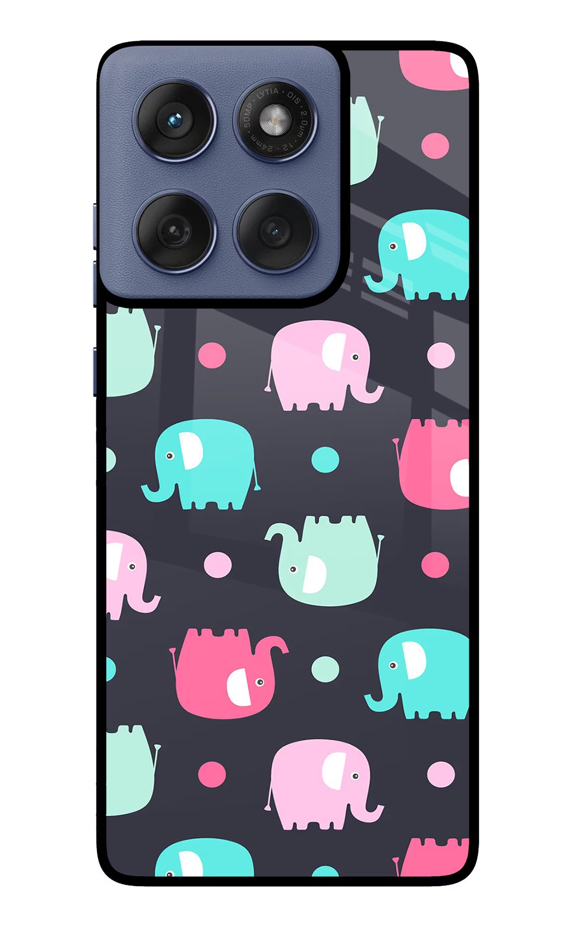 Elephants Moto Edge 60 Fusion Glass Case Back Cover by Casekaro