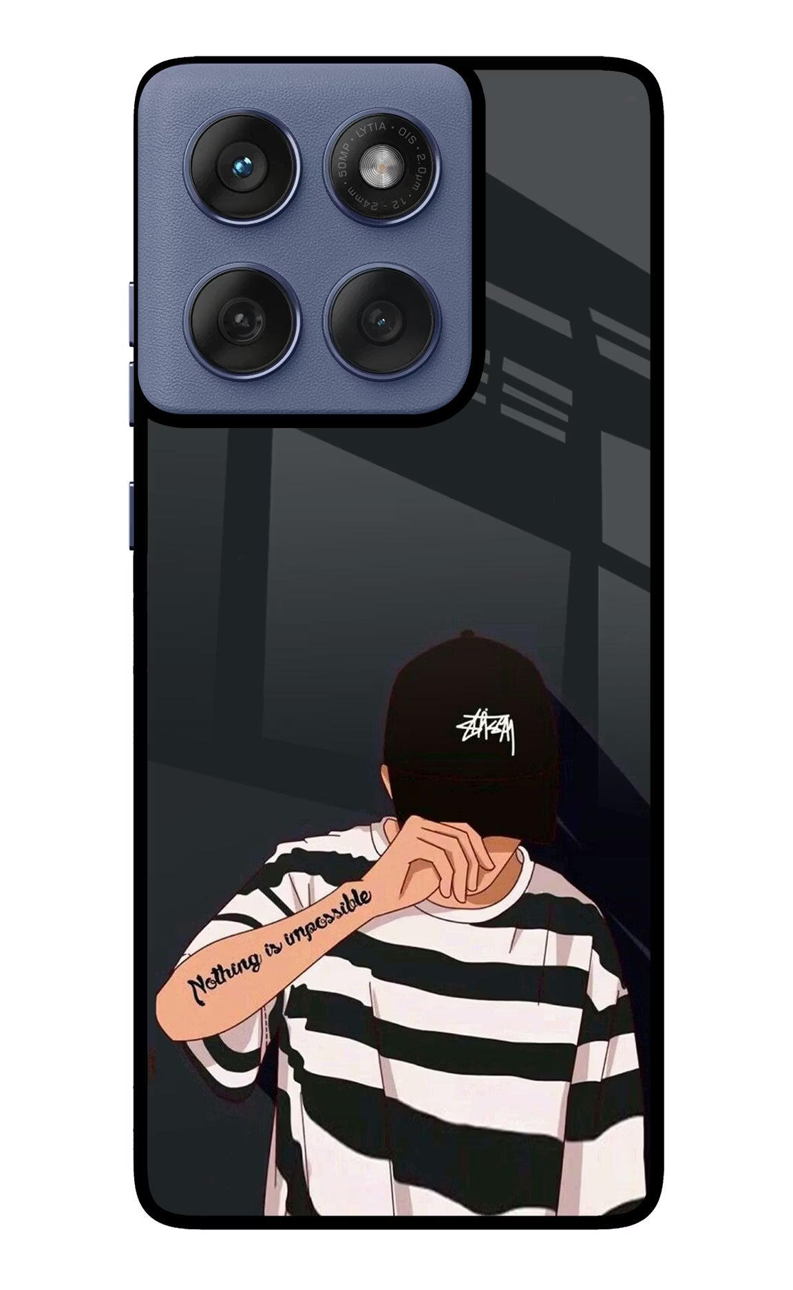 Aesthetic Boy Moto Edge 60 Fusion Glass Case Back Cover by Casekaro