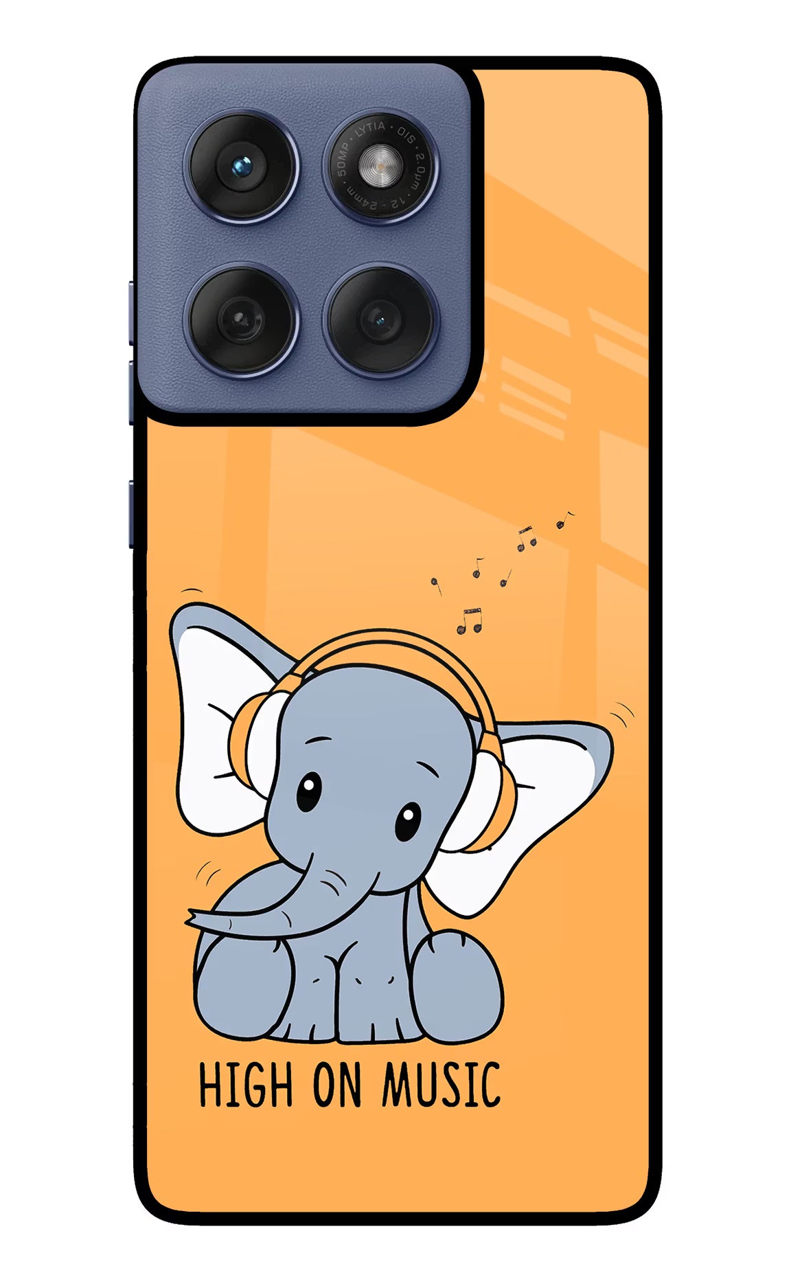 High On Music Moto Edge 60 Fusion Glass Case Back Cover by Casekaro