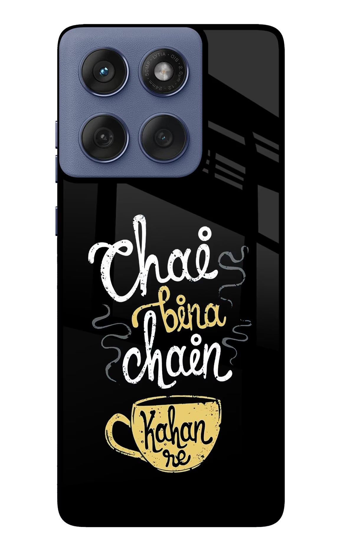 Chai Bina Chain Kaha Re Moto Edge 60 Fusion Glass Case Back Cover by Casekaro