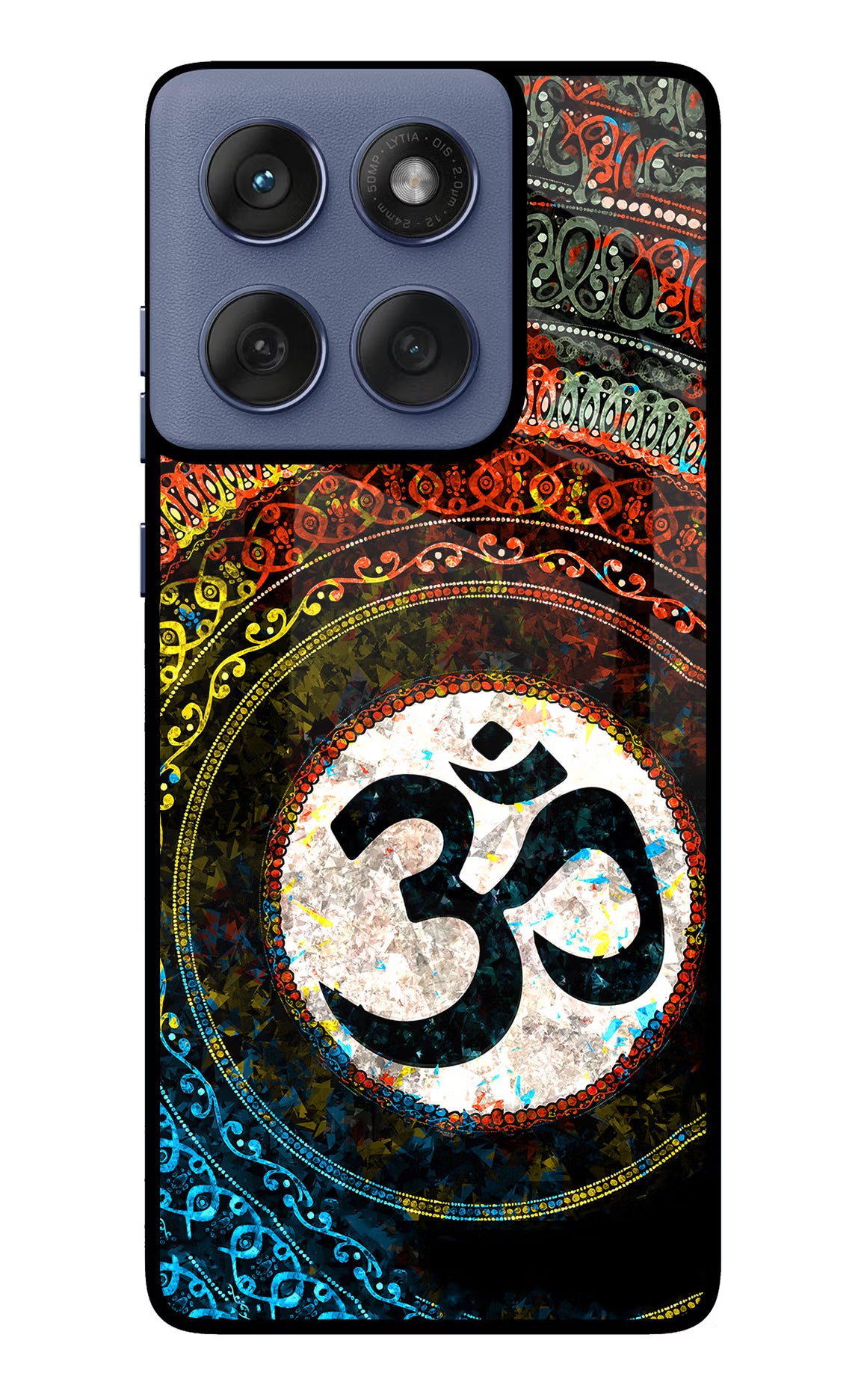 Om Cultural Moto Edge 60 Fusion Back Cover - Om Cultural Moto Edge 60 Fusion Glass Case Back Cover by Casekaro Om Cultural Moto Edge 60 Fusion Glass Case Back Cover by Casekaro