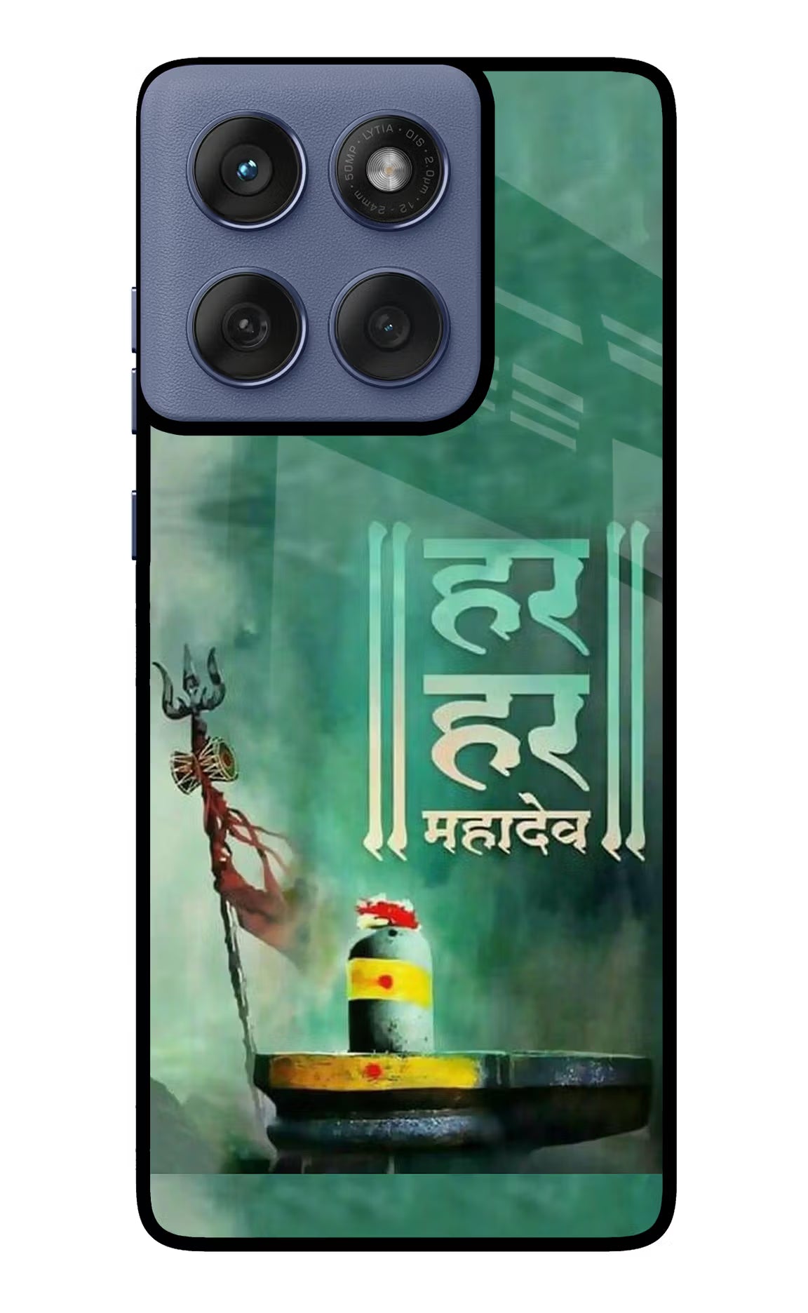 Har Har Mahadev Shivling Moto Edge 60 Fusion Glass Case Back Cover by Casekaro