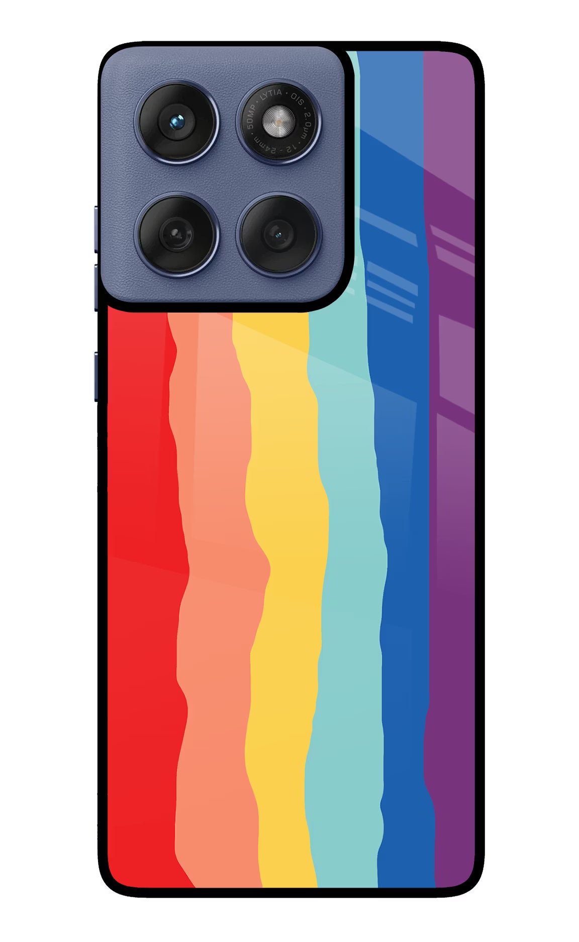 Rainbow Moto Edge 60 Fusion Back Cover - Rainbow Moto Edge 60 Fusion Glass Case Back Cover by Casekaro Rainbow Moto Edge 60 Fusion Glass Case Back Cover by Casekaro