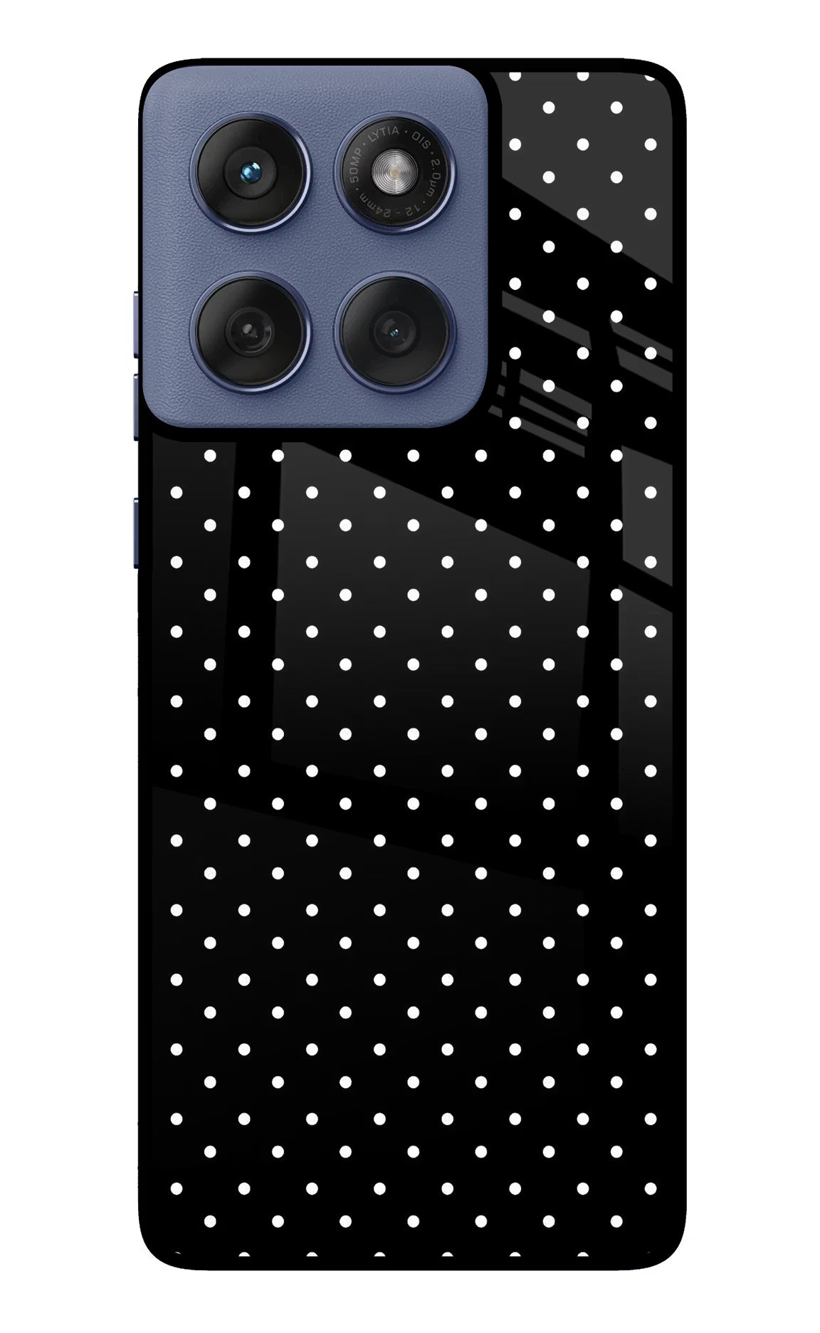 White Dots Moto Edge 60 Fusion Back Cover - White Dots Moto Edge 60 Fusion Glass Case Back Cover by Casekaro White Dots Moto Edge 60 Fusion Glass Case Back Cover by Casekaro