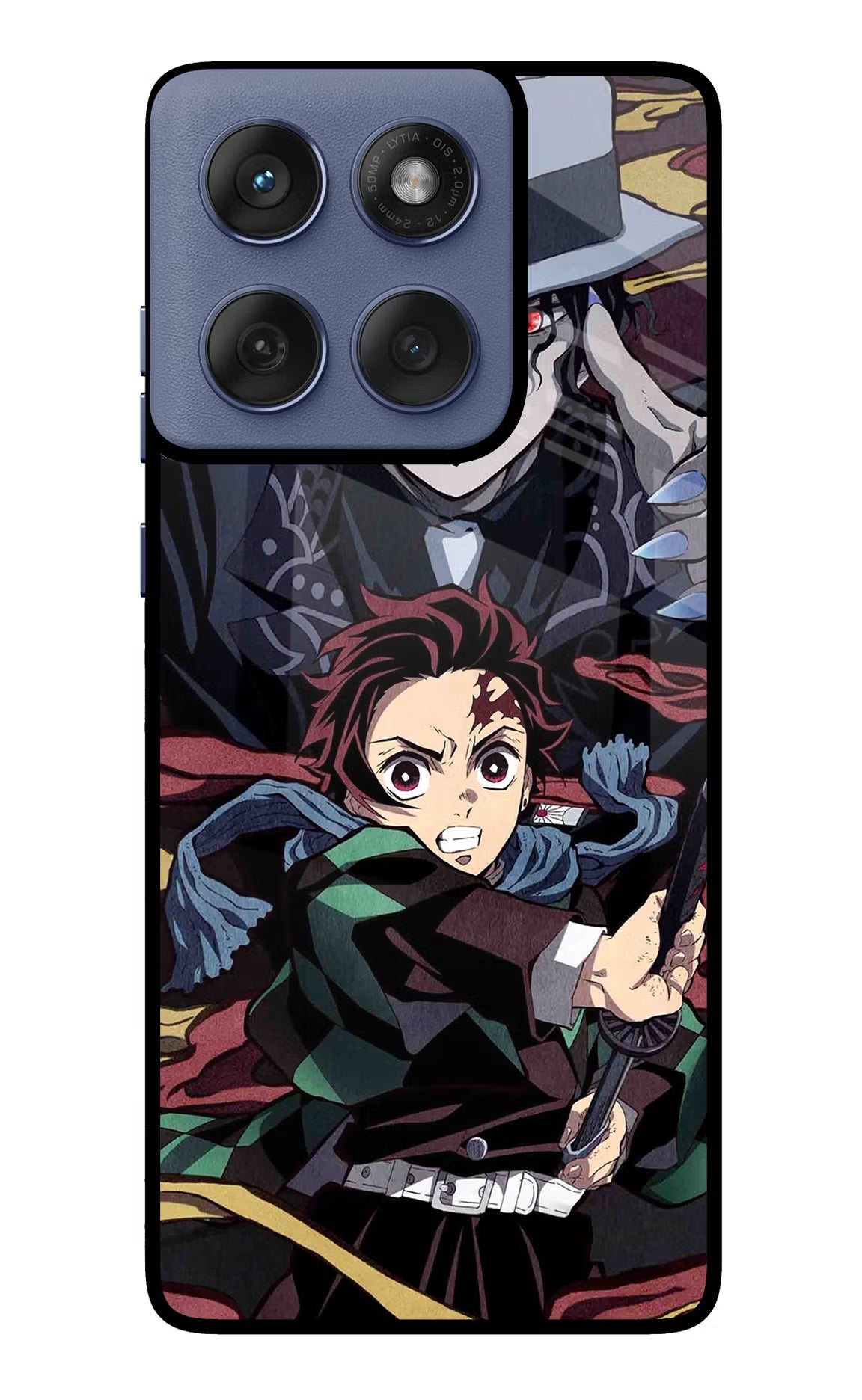 Demon Slayer Moto Edge 60 Fusion Back Cover - Demon Slayer Moto Edge 60 Fusion Glass Case Back Cover by Casekaro Demon Slayer Moto Edge 60 Fusion Glass Case Back Cover by Casekaro
