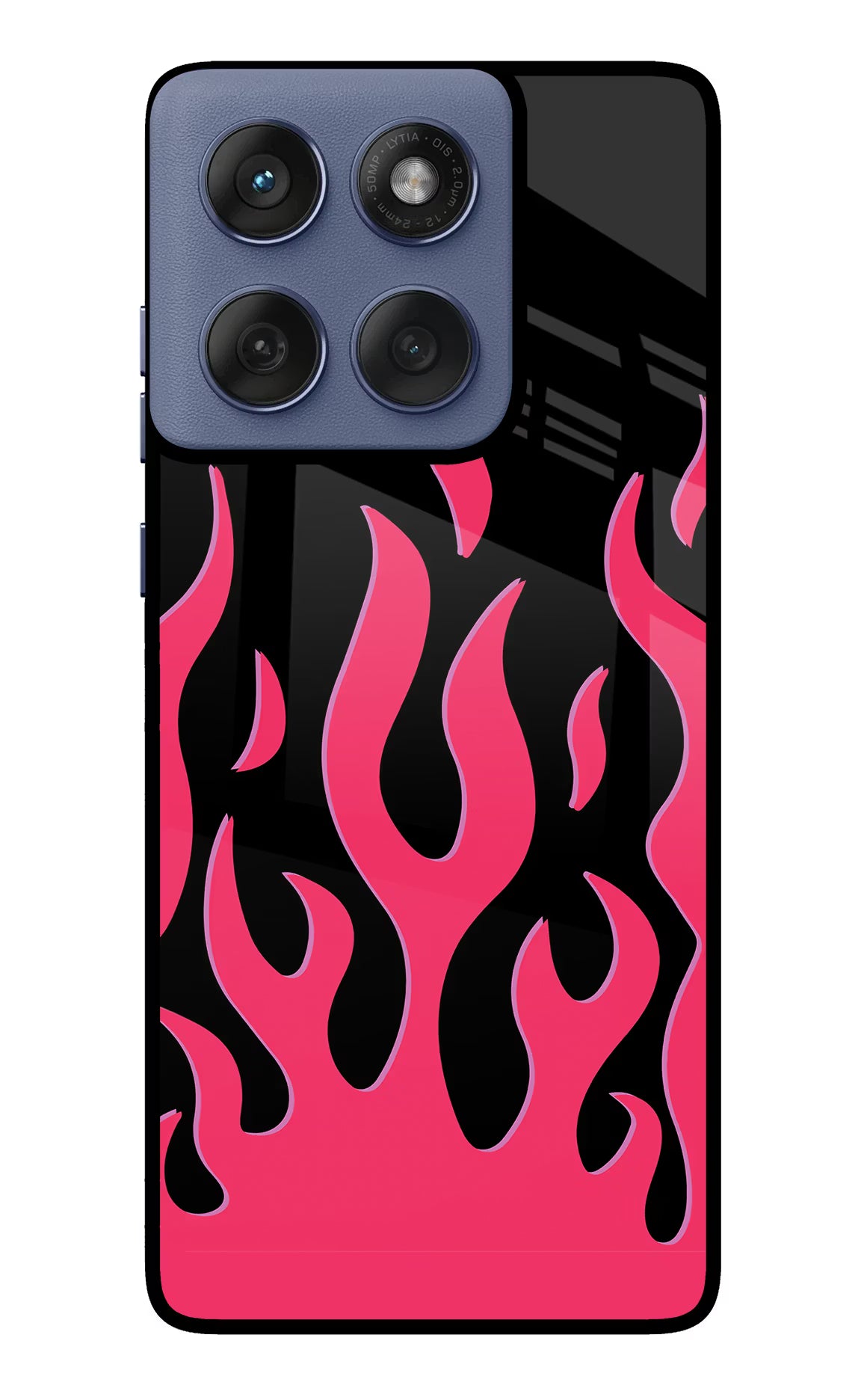 Fire Flames Moto Edge 60 Fusion Glass Case Back Cover by Casekaro