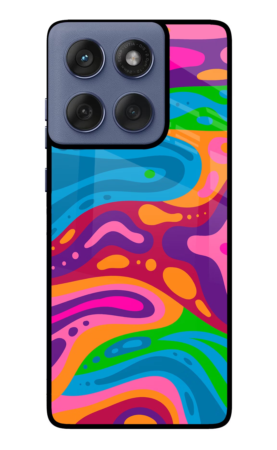 Trippy Pattern Moto Edge 60 Fusion Glass Case Back Cover by Casekaro