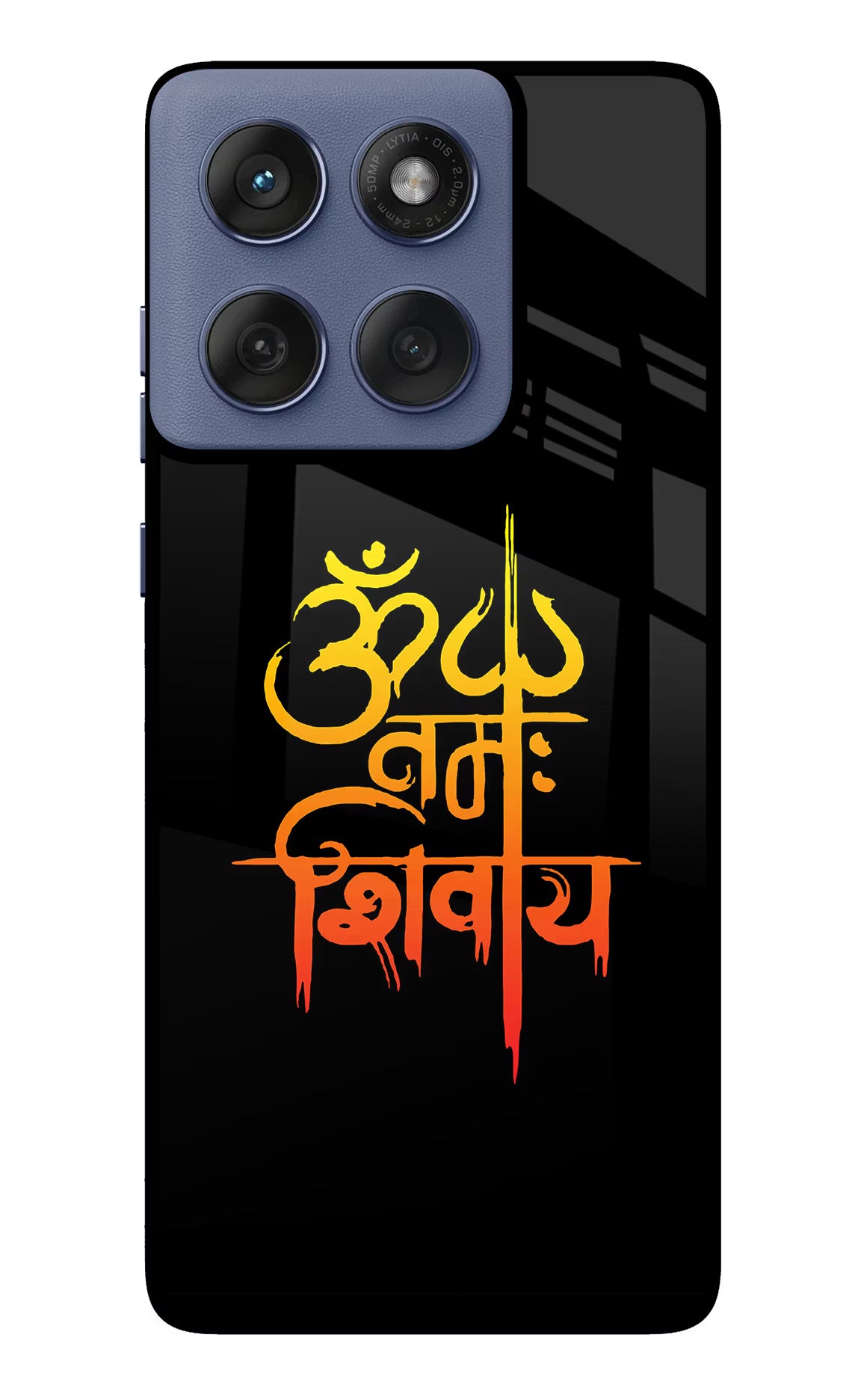 Om Namah Shivay Moto Edge 60 Fusion Back Cover - Om Namah Shivay Moto Edge 60 Fusion Glass Case Back Cover by Casekaro Om Namah Shivay Moto Edge 60 Fusion Glass Case Back Cover by Casekaro