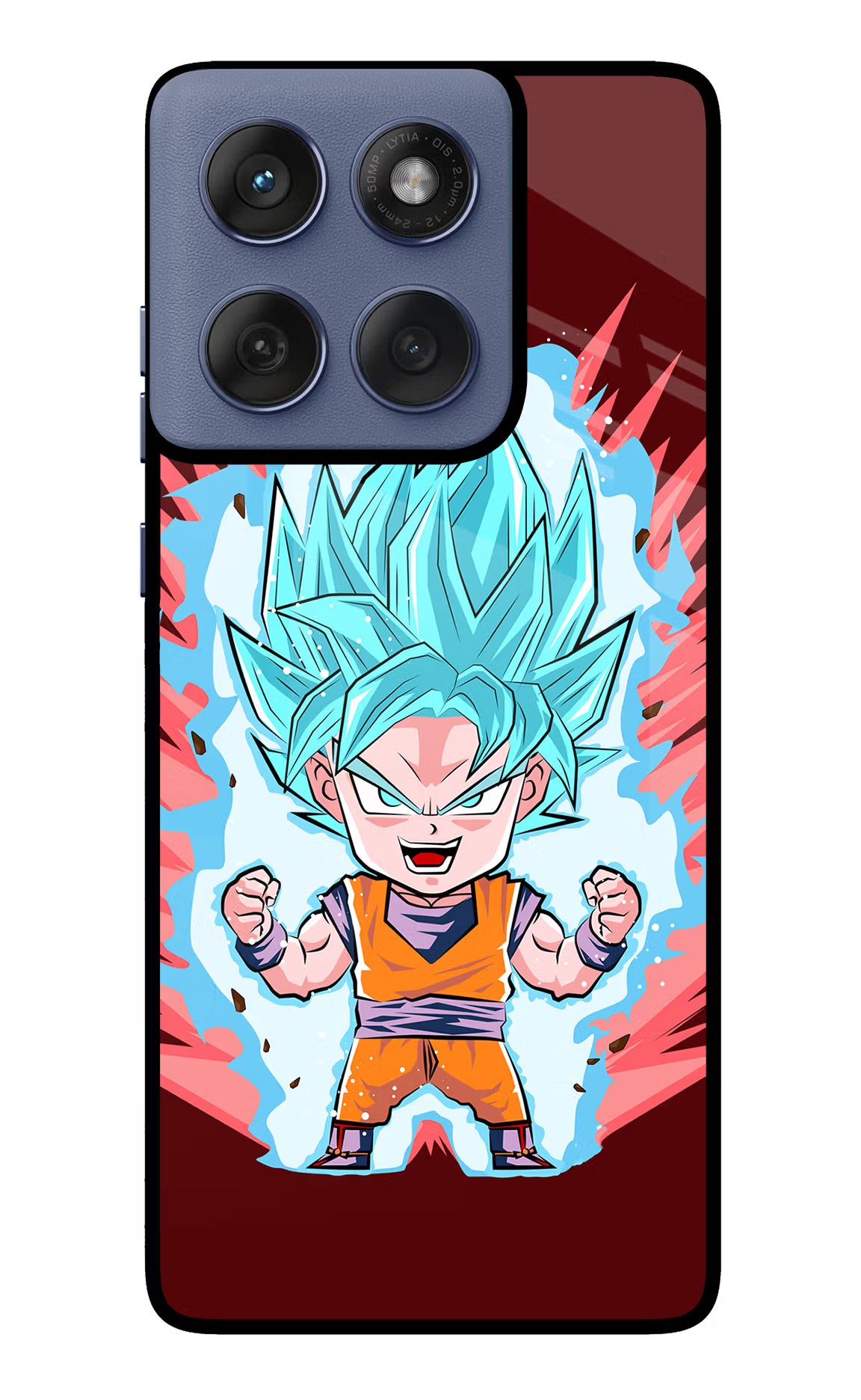 Goku Little Moto Edge 60 Fusion Glass Case Back Cover by Casekaro