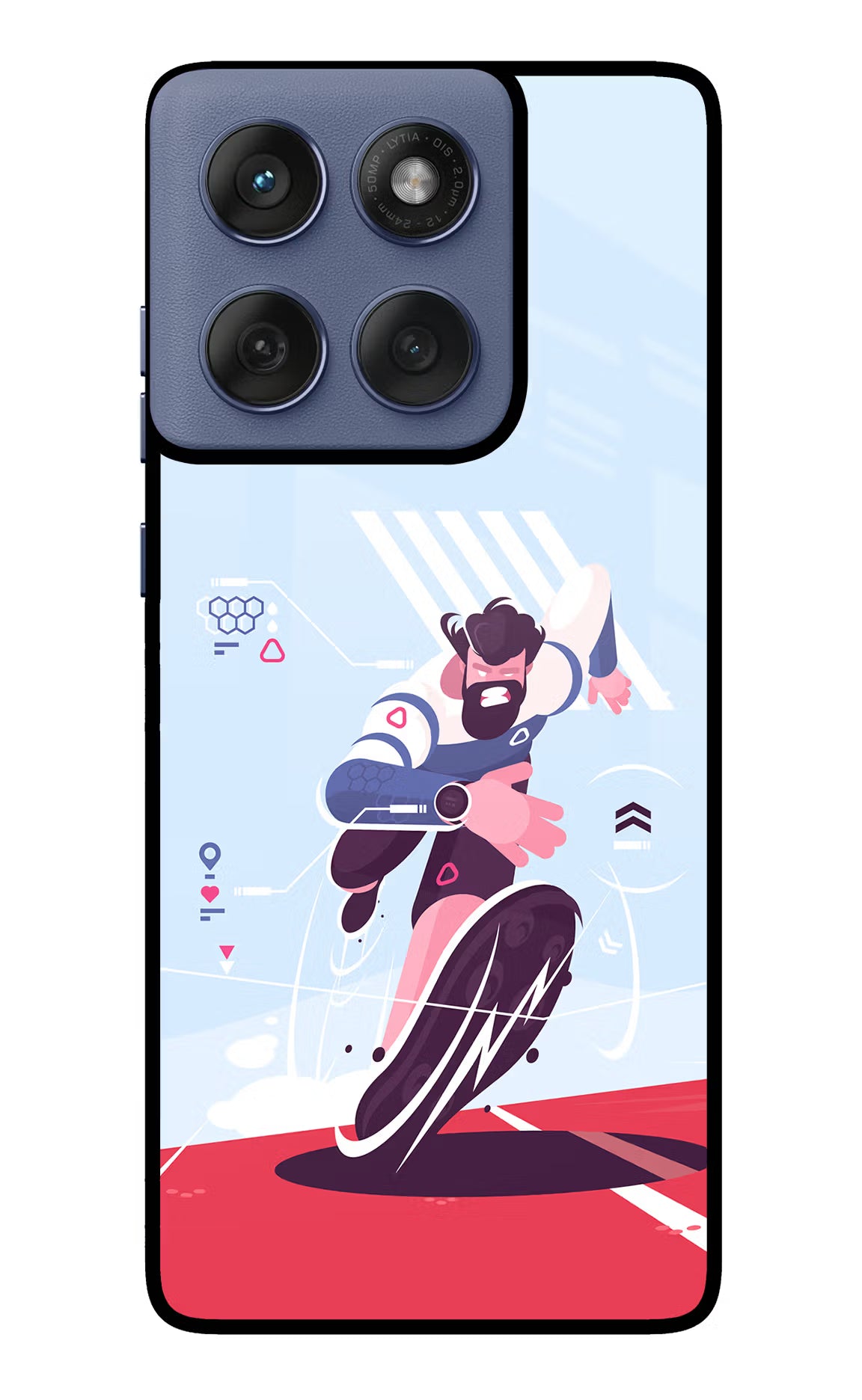 Run Pro Moto Edge 60 Fusion Glass Case Back Cover by Casekaro