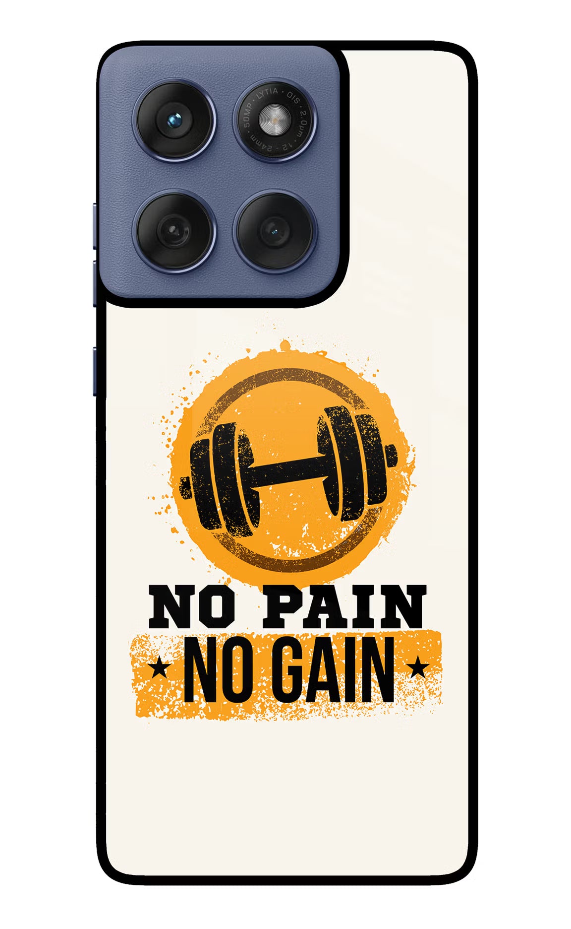 No Pain No Gain Moto Edge 60 Fusion Back Cover - No Pain No Gain Moto Edge 60 Fusion Glass Case Back Cover by Casekaro No Pain No Gain Moto Edge 60 Fusion Glass Case Back Cover by Casekaro