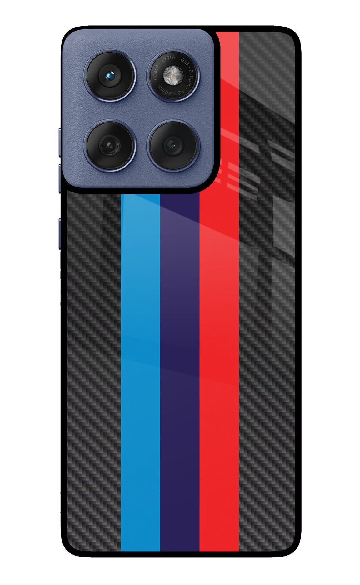 BMW Stripes Pattern Moto Edge 60 Fusion Back Cover - BMW Stripes Pattern Moto Edge 60 Fusion Glass Case Back Cover by Casekaro BMW Stripes Pattern Moto Edge 60 Fusion Glass Case Back Cover by Casekaro