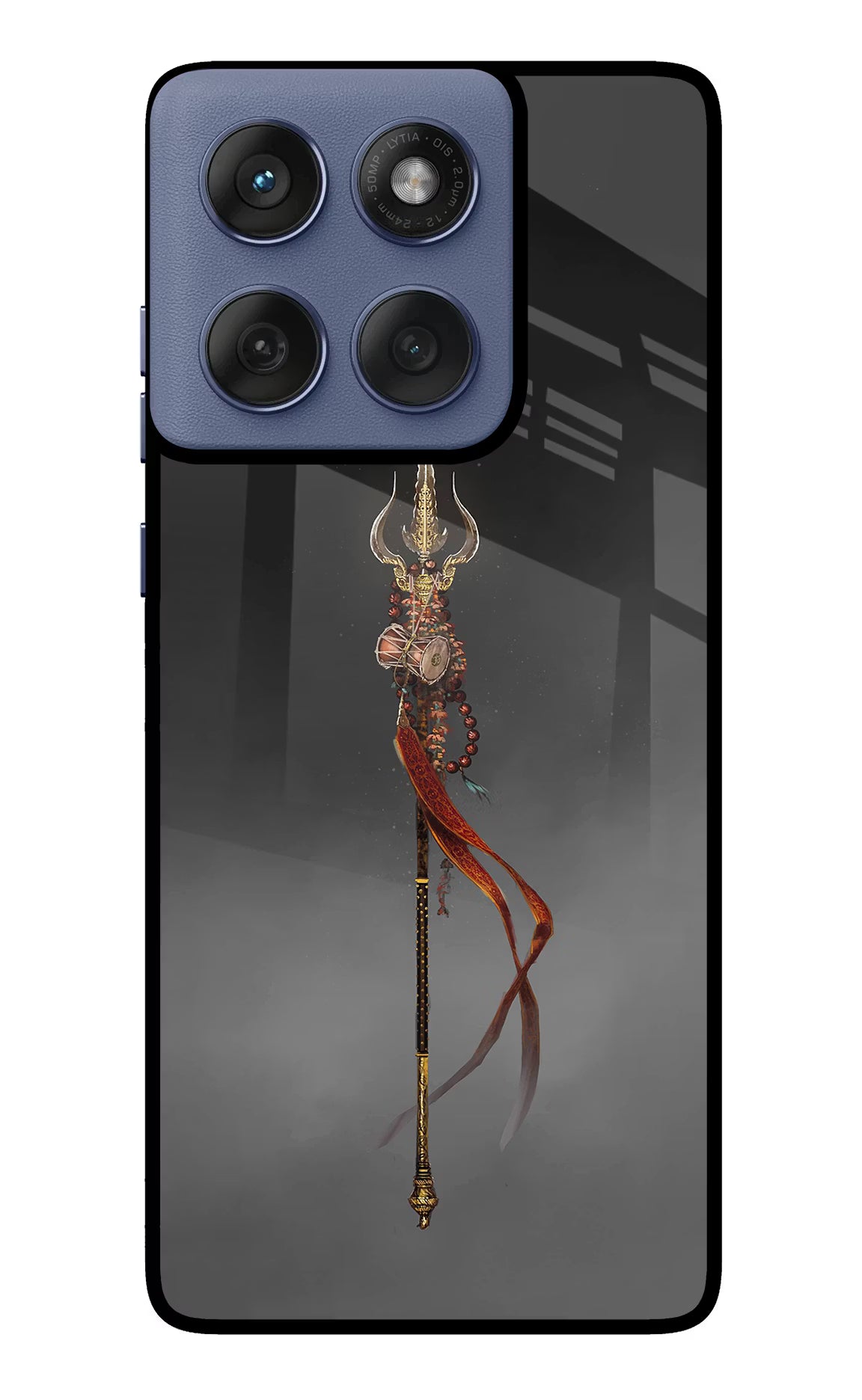 Shiv Trishul Moto Edge 60 Fusion Back Cover - Shiv Trishul Moto Edge 60 Fusion Glass Case Back Cover by Casekaro Shiv Trishul Moto Edge 60 Fusion Glass Case Back Cover by Casekaro