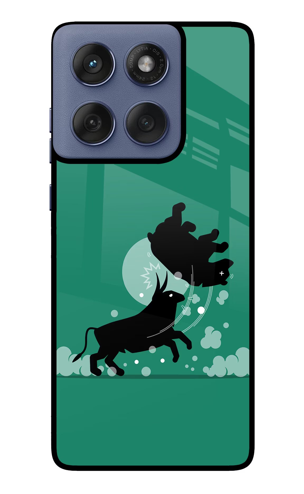 Bull Conqueror Moto Edge 60 Fusion Glass Case Back Cover by Casekaro