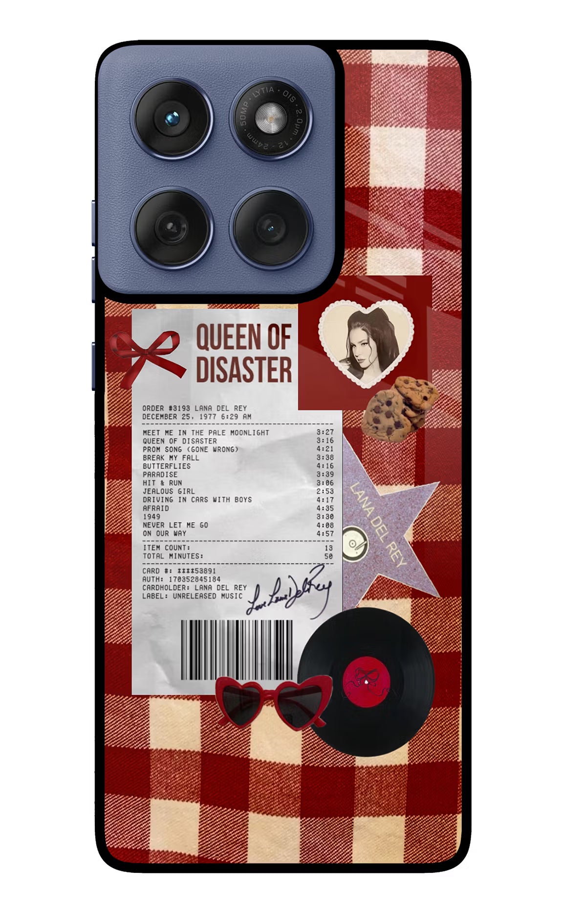 Queen of Disaster Moto Edge 60 Fusion Back Cover - Queen of Disaster Moto Edge 60 Fusion Glass Case Back Cover by Casekaro Queen of Disaster Moto Edge 60 Fusion Glass Case Back Cover by Casekaro