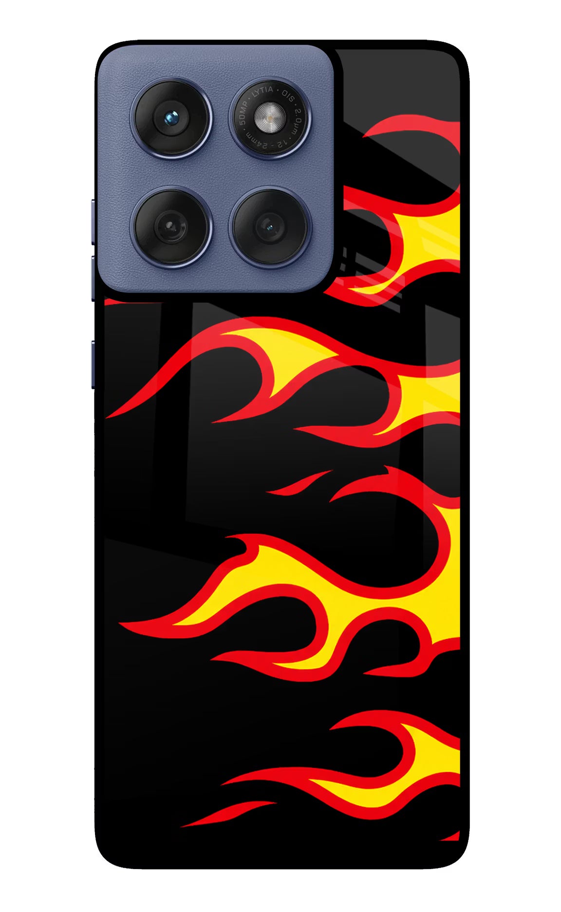 Side Sweep Flames Moto Edge 60 Fusion Back Cover - Side Sweep Flames Moto Edge 60 Fusion Glass Case Back Cover by Casekaro Side Sweep Flames Moto Edge 60 Fusion Glass Case Back Cover by Casekaro