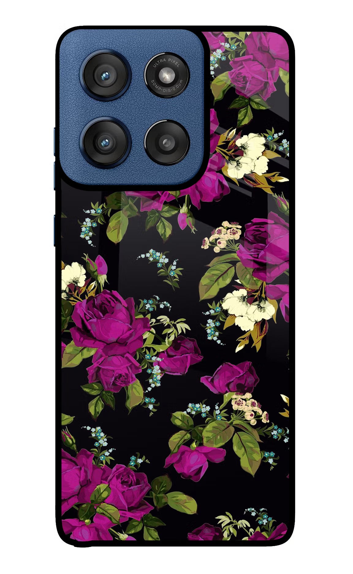 Flowers Moto Edge 60 Stylus Back Cover - Flowers Moto Edge 60 Stylus Glass Case Back Cover by Casekaro Flowers Moto Edge 60 Stylus Glass Case Back Cover by Casekaro