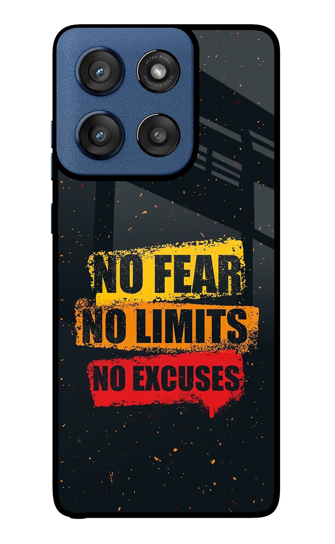 No Fear No Limits No Excuse Moto Edge 60 Stylus Back Cover - No Fear No Limits No Excuse Moto Edge 60 Stylus Glass Case Back Cover by Casekaro No Fear No Limits No Excuse Moto Edge 60 Stylus Glass Case Back Cover by Casekaro