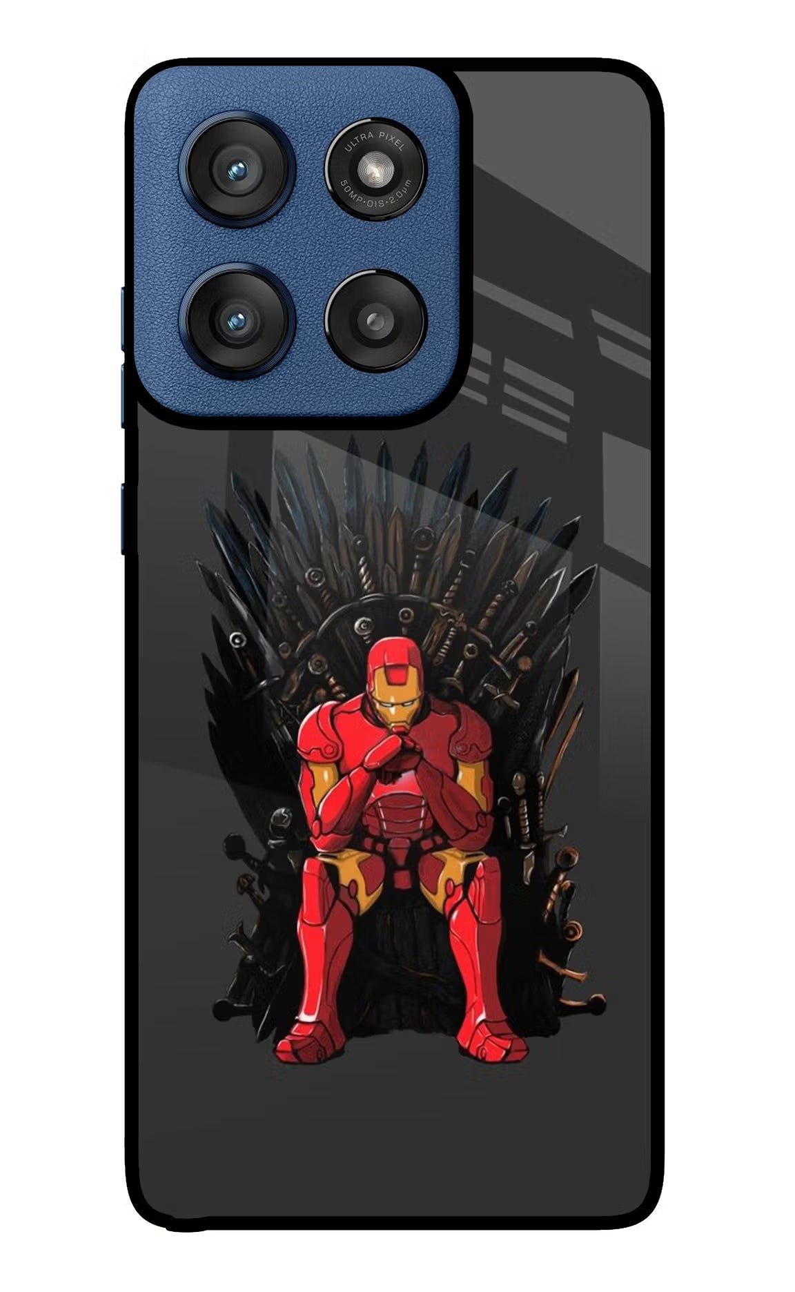 Ironman Throne Moto Edge 60 Stylus Back Cover - Ironman Throne Moto Edge 60 Stylus Glass Case Back Cover by Casekaro Ironman Throne Moto Edge 60 Stylus Glass Case Back Cover by Casekaro