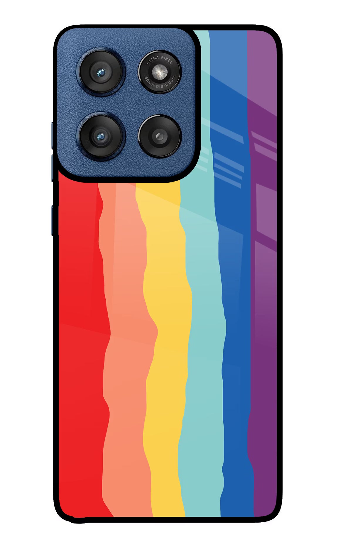 Rainbow Moto Edge 60 Stylus Back Cover - Rainbow Moto Edge 60 Stylus Glass Case Back Cover by Casekaro Rainbow Moto Edge 60 Stylus Glass Case Back Cover by Casekaro