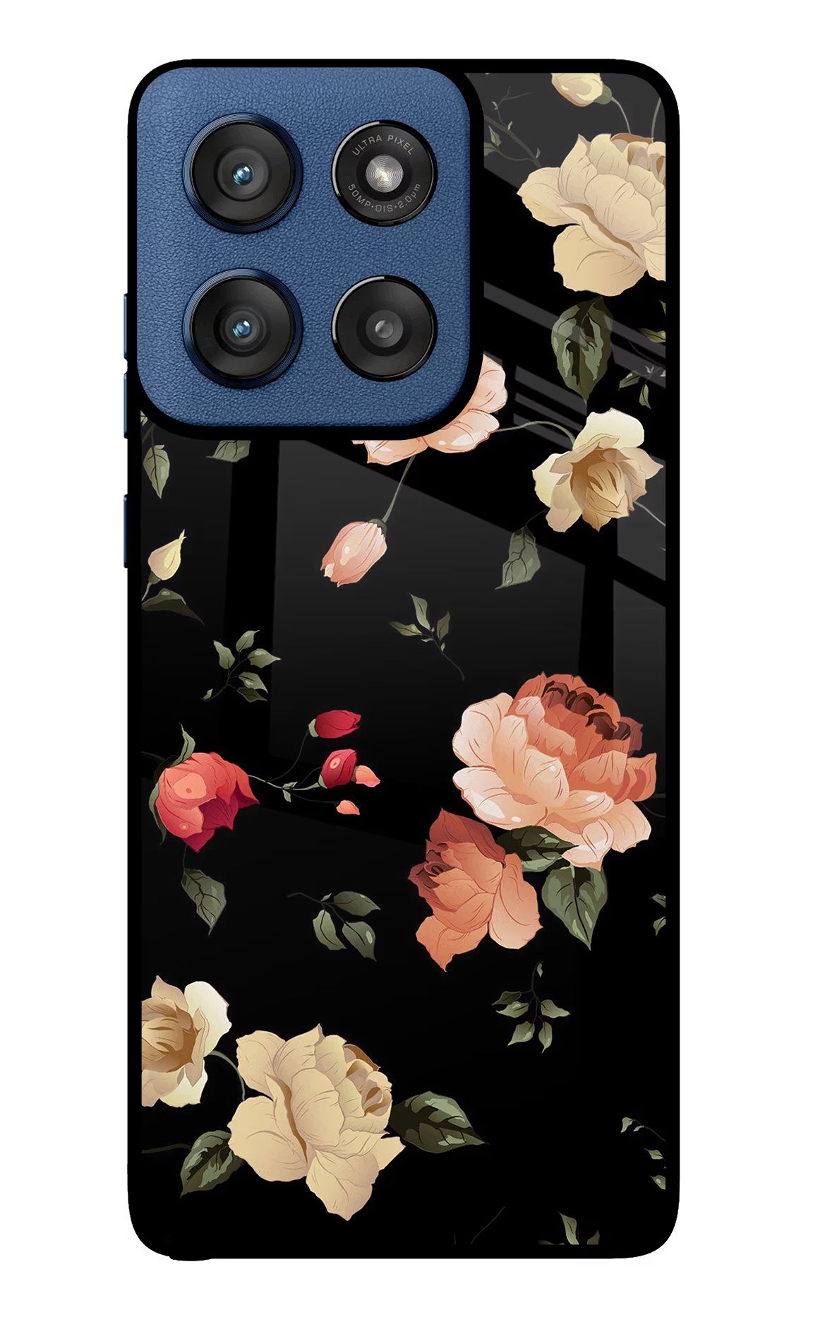 Flowers Moto Edge 60 Stylus Back Cover - Flowers Moto Edge 60 Stylus Glass Case Back Cover by Casekaro Flowers Moto Edge 60 Stylus Glass Case Back Cover by Casekaro