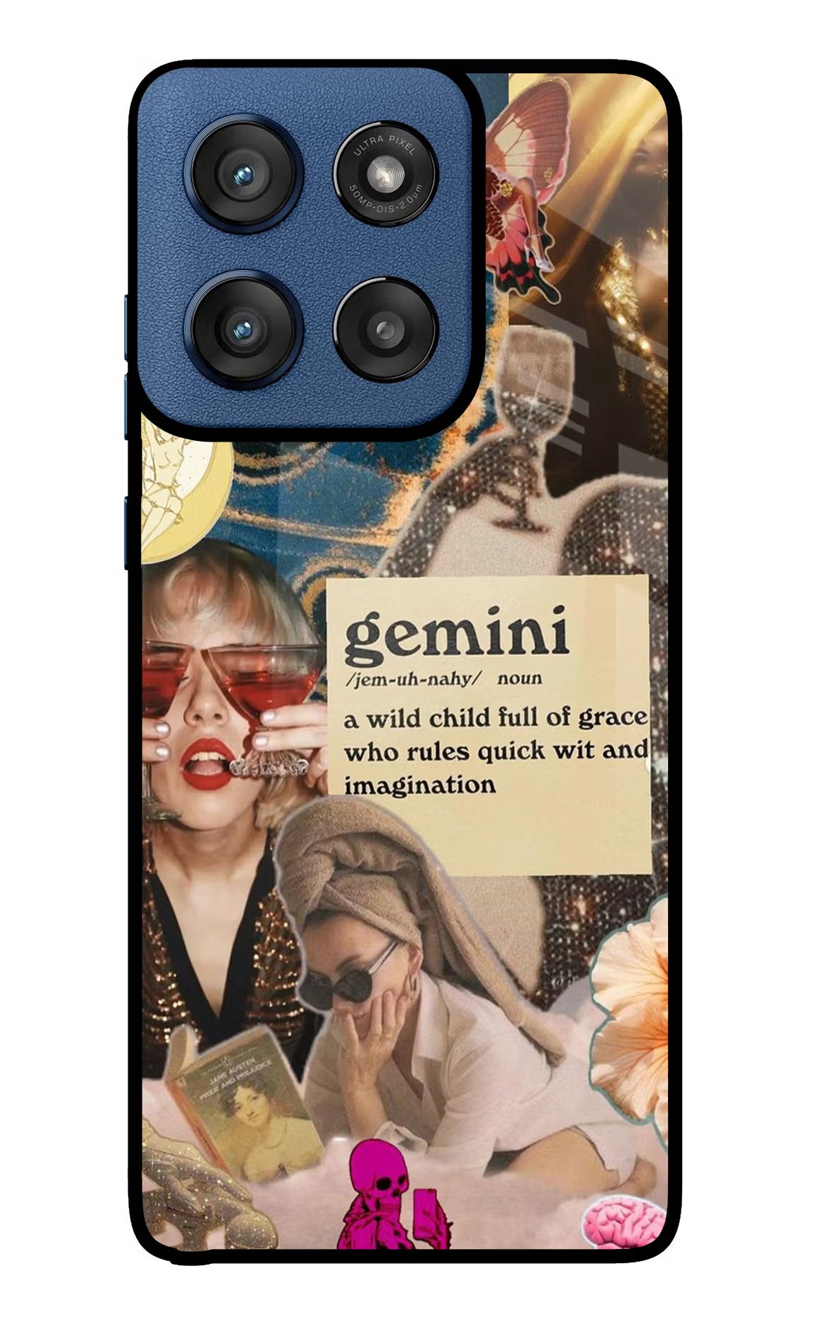 Gemini Zodiac Moto Edge 60 Stylus Back Cover - Gemini Zodiac Moto Edge 60 Stylus Glass Case Back Cover by Casekaro Gemini Zodiac Moto Edge 60 Stylus Glass Case Back Cover by Casekaro