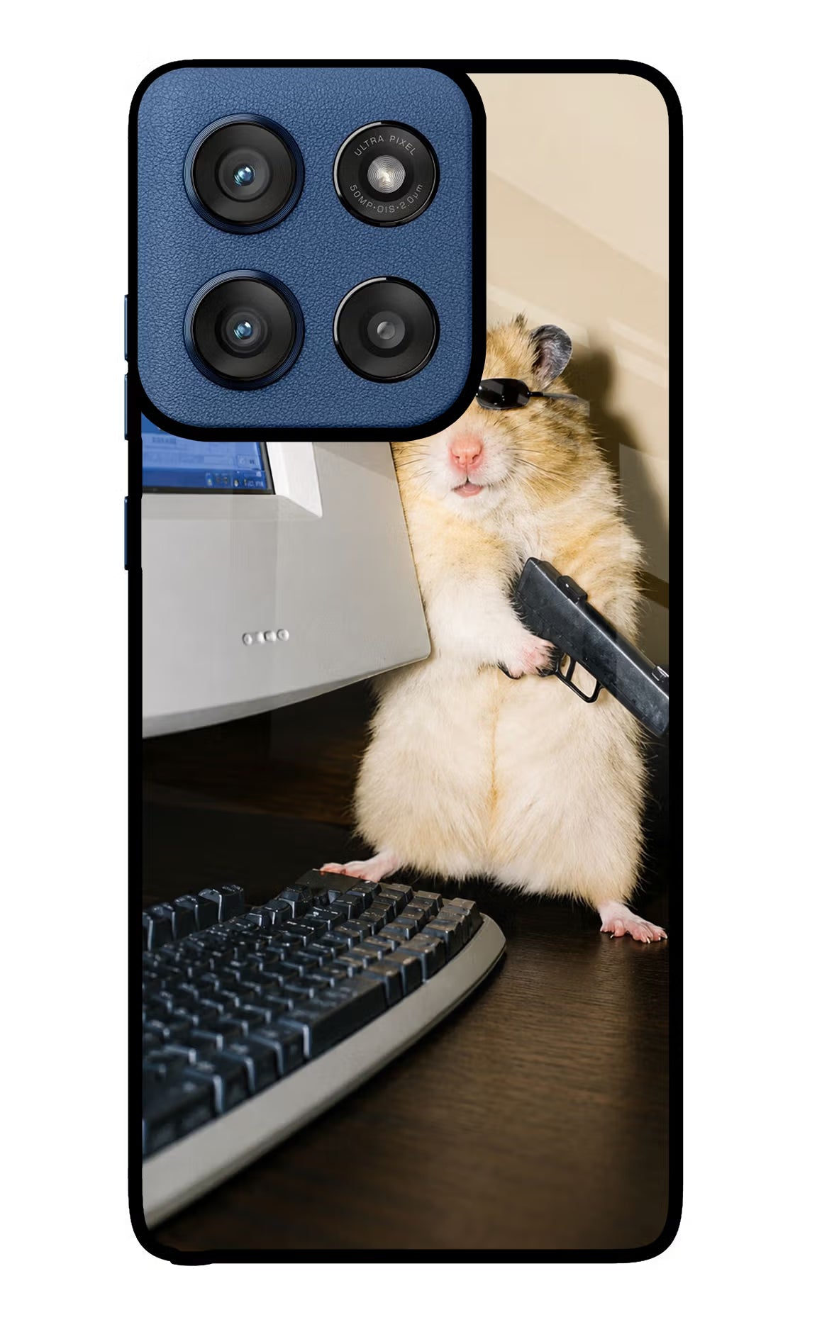 Hacker Hamster Moto Edge 60 Stylus Glass Case - Hacker Hamster Moto Edge 60 Stylus Glass Case Hacker Hamster Moto Edge 60 Stylus Glass Case