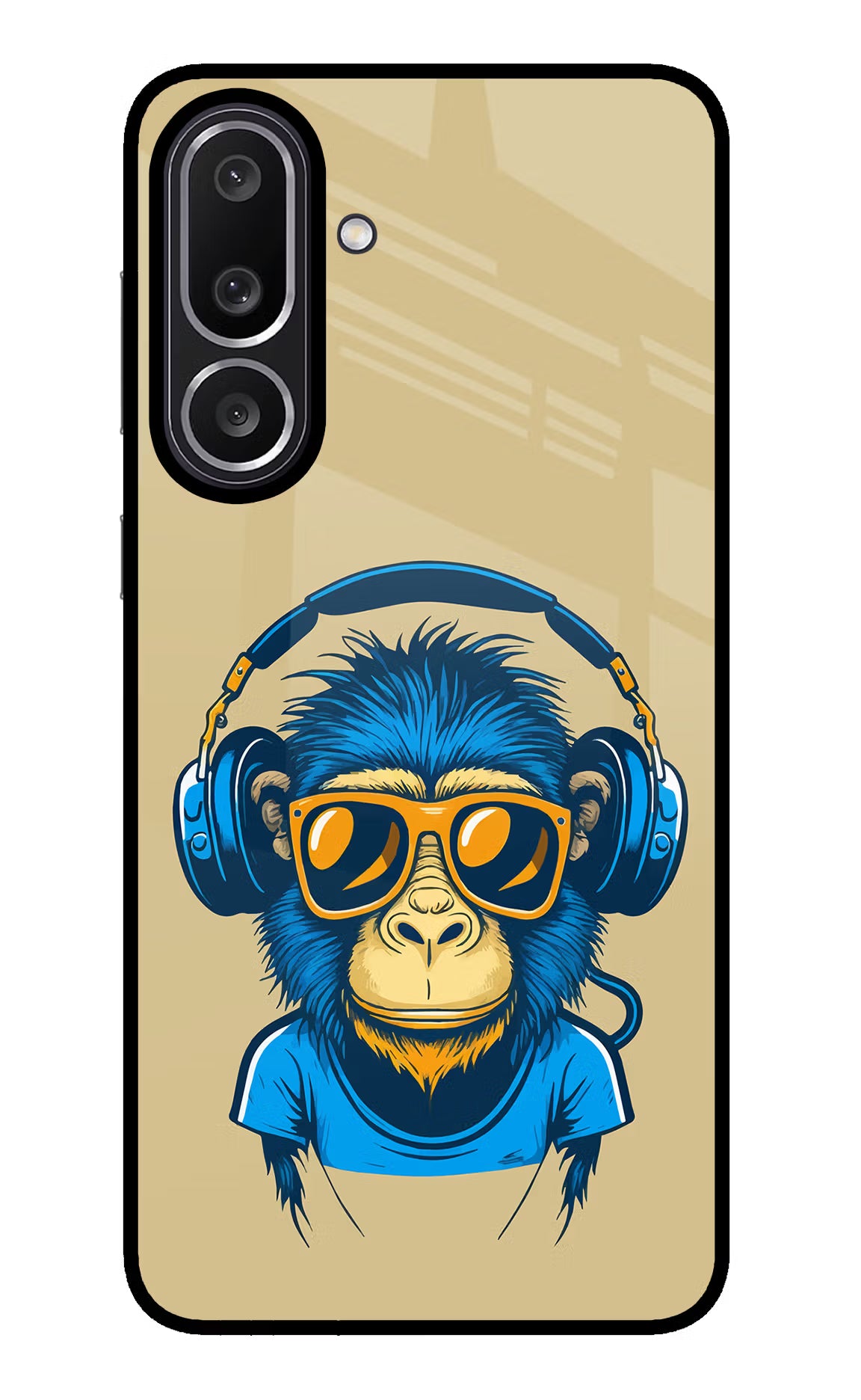 Monkey Headphone Samsung M56 5G Glass Case - Monkey Headphone Samsung M56 5G Glass Case Monkey Headphone Samsung M56 5G Glass Case