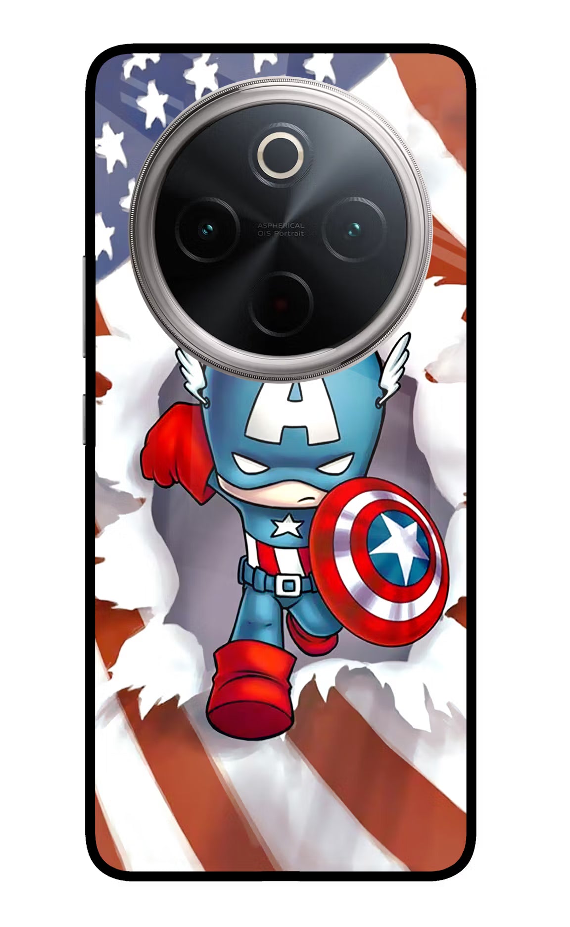 Captain America Vivo T4 5G Glass Case - Captain America Vivo T4 5G Glass Case Captain America Vivo T4 5G Glass Case