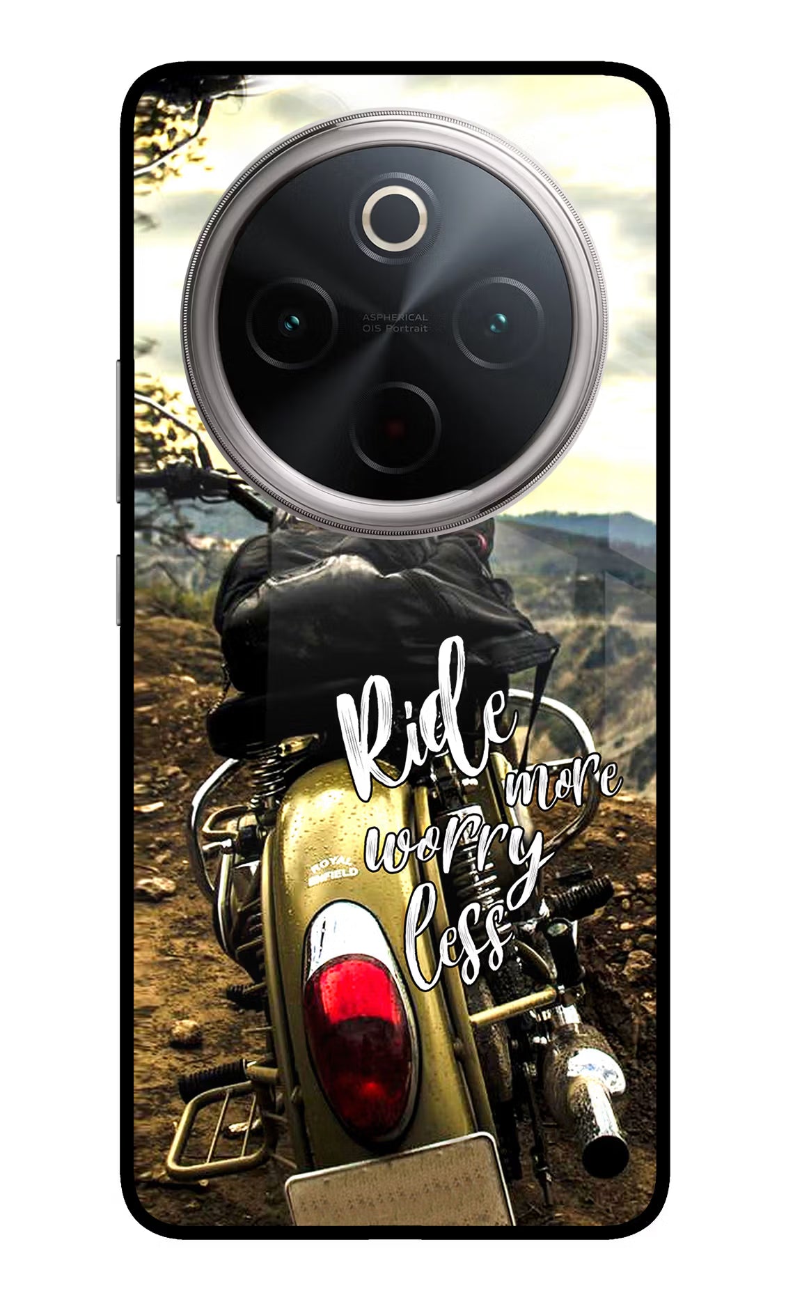 Ride More Worry Less Vivo T4 5G Back Cover - Ride More Worry Less Vivo T4 5G Glass Case Back Cover by Casekaro Ride More Worry Less Vivo T4 5G Glass Case Back Cover by Casekaro