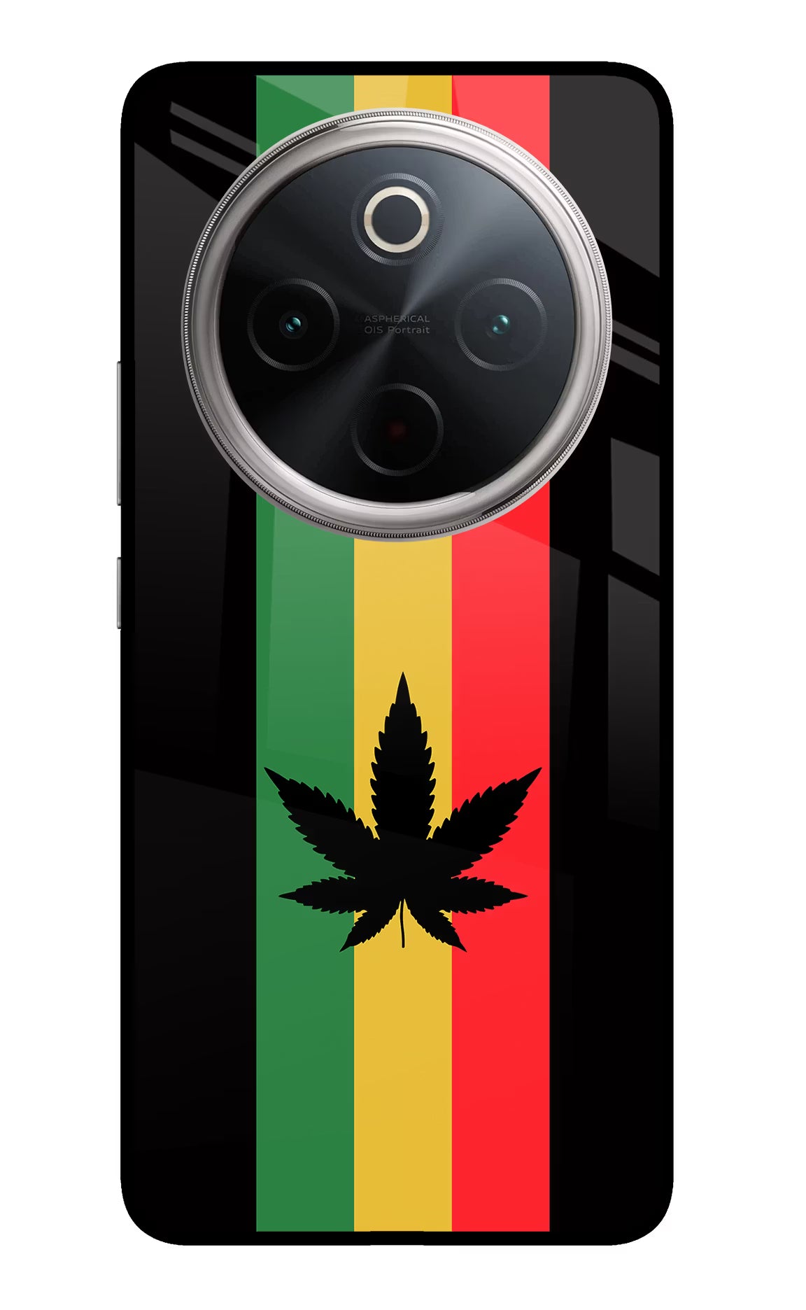 Weed Flag Vivo T4 5G Back Cover - Weed Flag Vivo T4 5G Glass Case Back Cover by Casekaro Weed Flag Vivo T4 5G Glass Case Back Cover by Casekaro