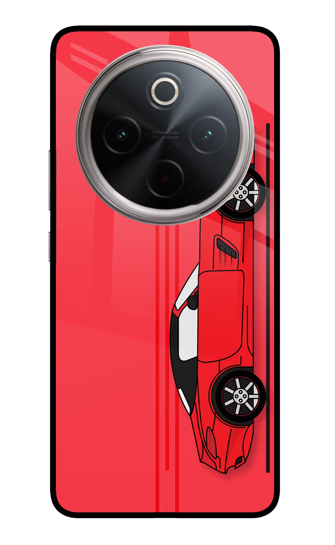 Red Velocity Vivo T4 5G Back Cover - Red Velocity Vivo T4 5G Glass Case Back Cover by Casekaro Red Velocity Vivo T4 5G Glass Case Back Cover by Casekaro