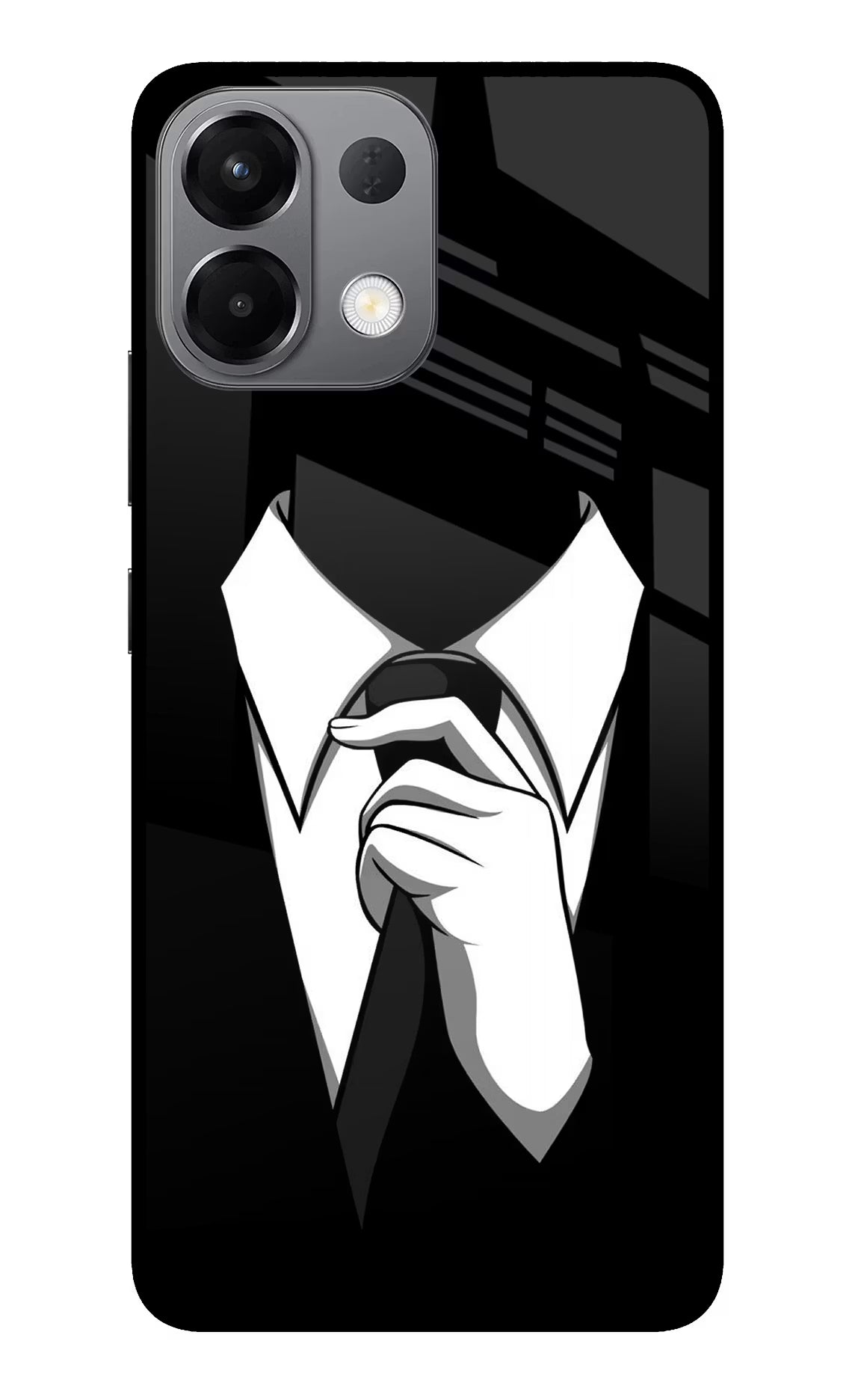 Black Tie Oppo K13 5G Glass Case Back Cover by Casekaro