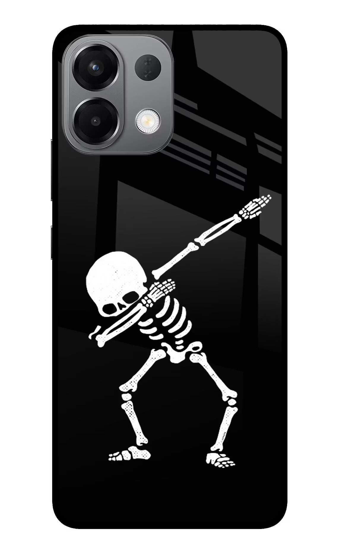 Dabbing Skeleton Art Oppo K13 5G Glass Case Back Cover by Casekaro