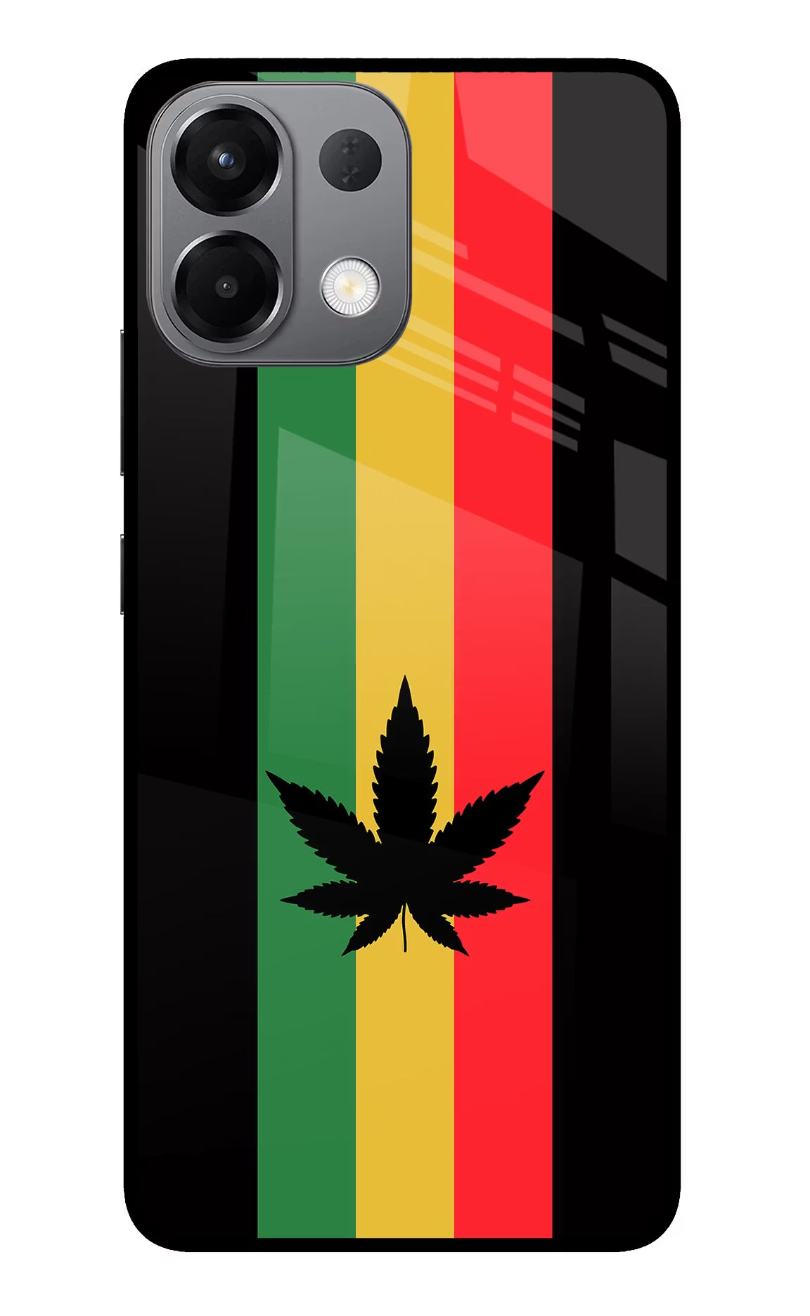 Weed Flag Oppo K13 5G Back Cover - Weed Flag Oppo K13 5G Glass Case Back Cover by Casekaro Weed Flag Oppo K13 5G Glass Case Back Cover by Casekaro