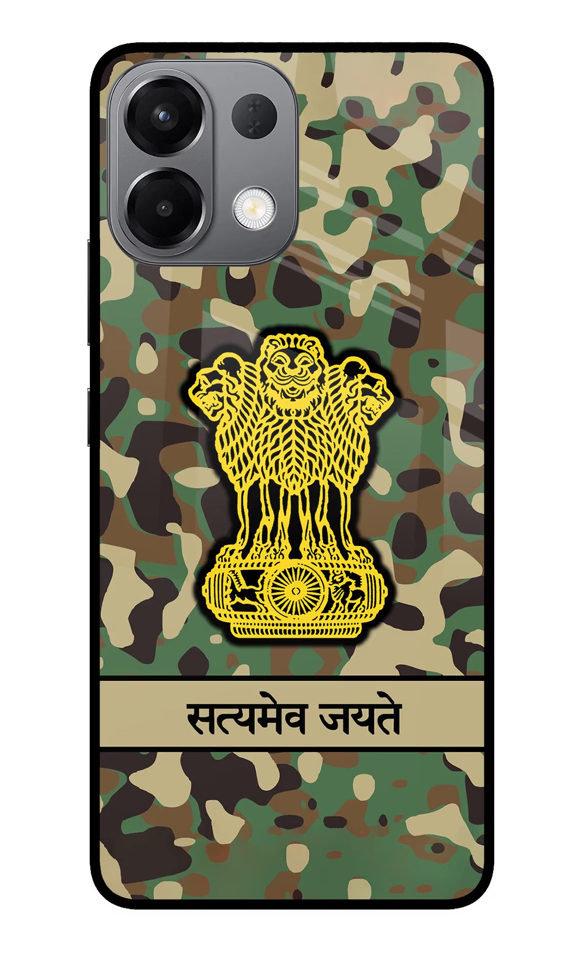 Satyamev Jayate Army Oppo K13 5G Back Cover - Satyamev Jayate Army Oppo K13 5G Glass Case Back Cover by Casekaro Satyamev Jayate Army Oppo K13 5G Glass Case Back Cover by Casekaro
