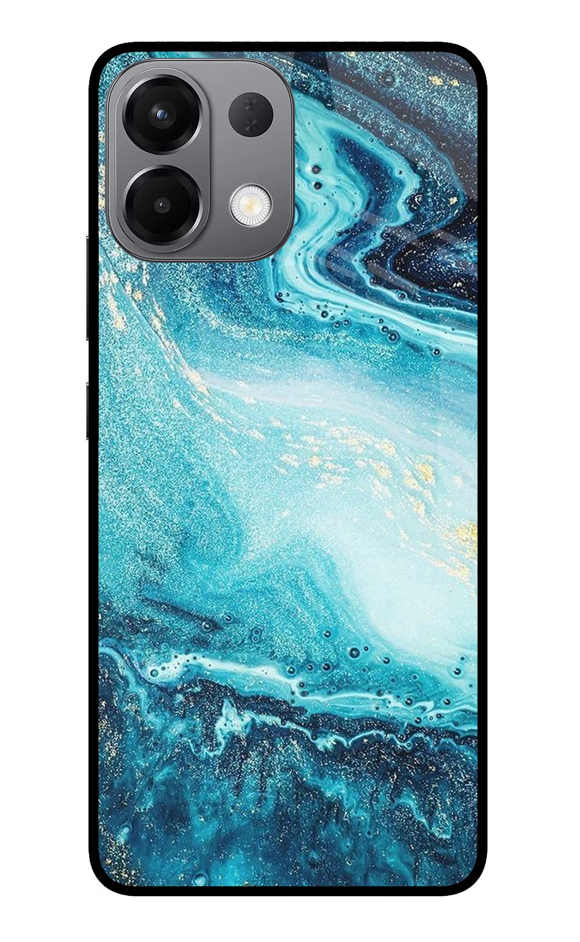 Blue Glitter Marble Oppo K13 5G Back Cover - Blue Glitter Marble Oppo K13 5G Glass Case Back Cover by Casekaro Blue Glitter Marble Oppo K13 5G Glass Case Back Cover by Casekaro