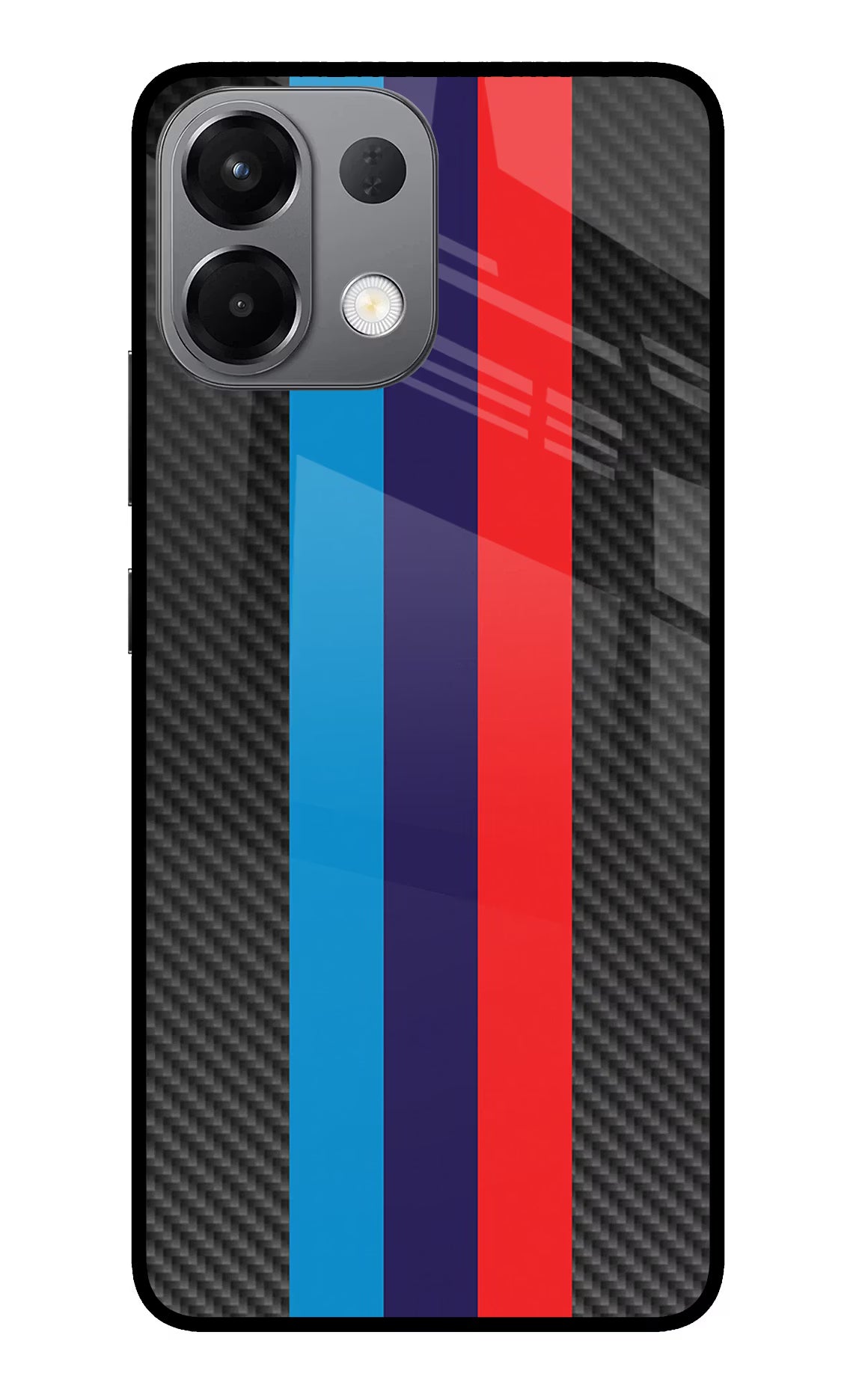 BMW Stripes Pattern Oppo K13 5G Glass Case Back Cover by Casekaro