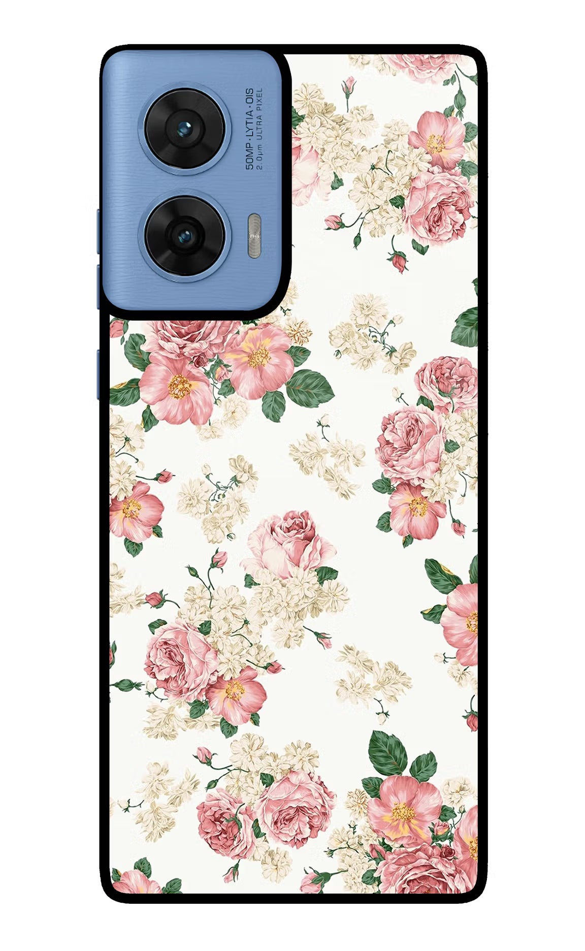 Flowers Moto G96 5G Back Cover - Flowers Moto G96 5G Glass Case Back Cover by Casekaro Flowers Moto G96 5G Glass Case Back Cover by Casekaro