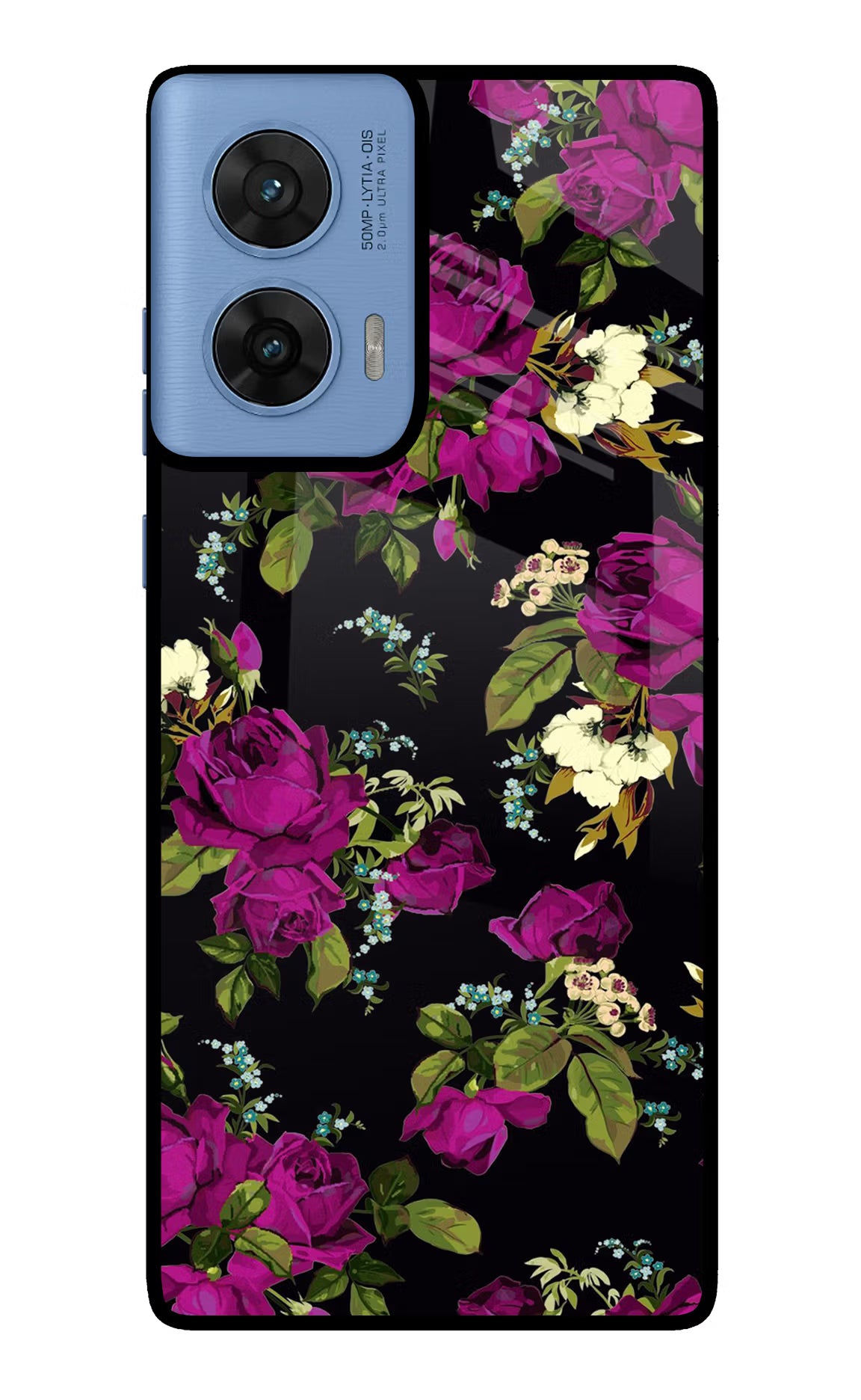 Flowers Moto G96 5G Back Cover - Flowers Moto G96 5G Glass Case Back Cover by Casekaro Flowers Moto G96 5G Glass Case Back Cover by Casekaro